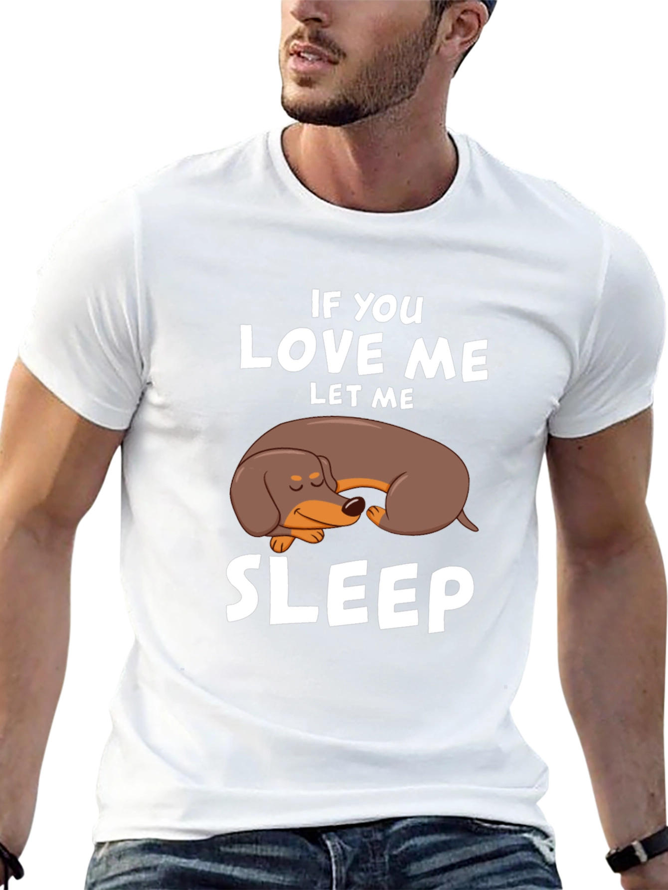 Black Dachshund Sleep T-Shirt - If You Love Me, Let Me Sleep view 13