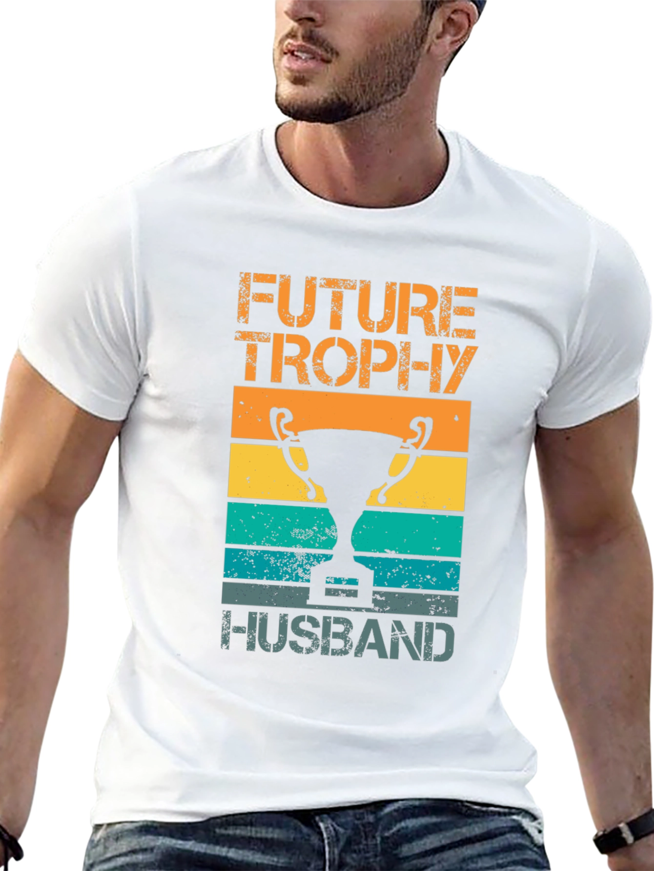 Black Future Trophy Husband Graphic Tee - Stylish and Humorous T-Shirt view 13
