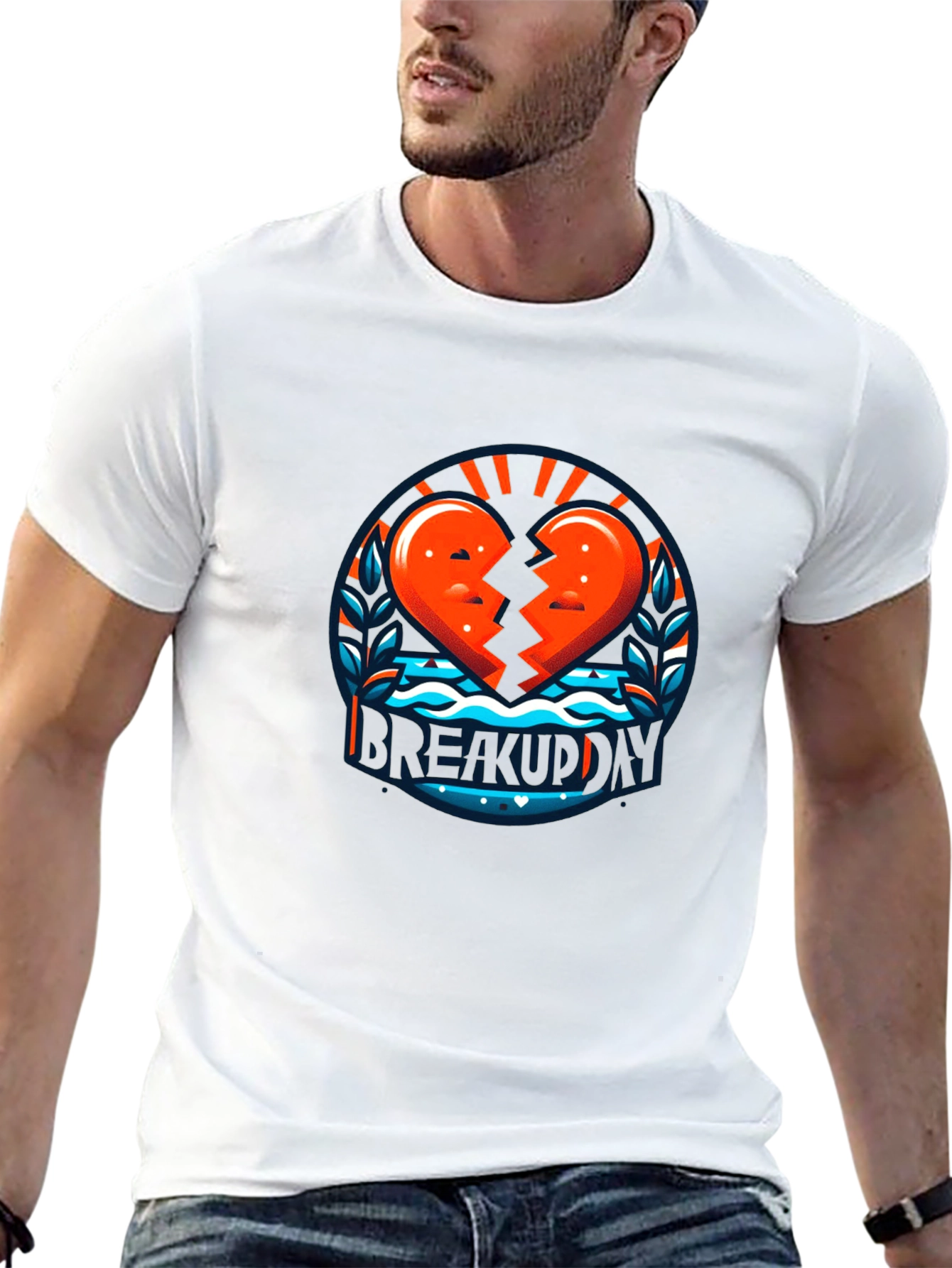 Black Breakup Day Graphic Tee - Stylish Heartbreak T-Shirt view 13