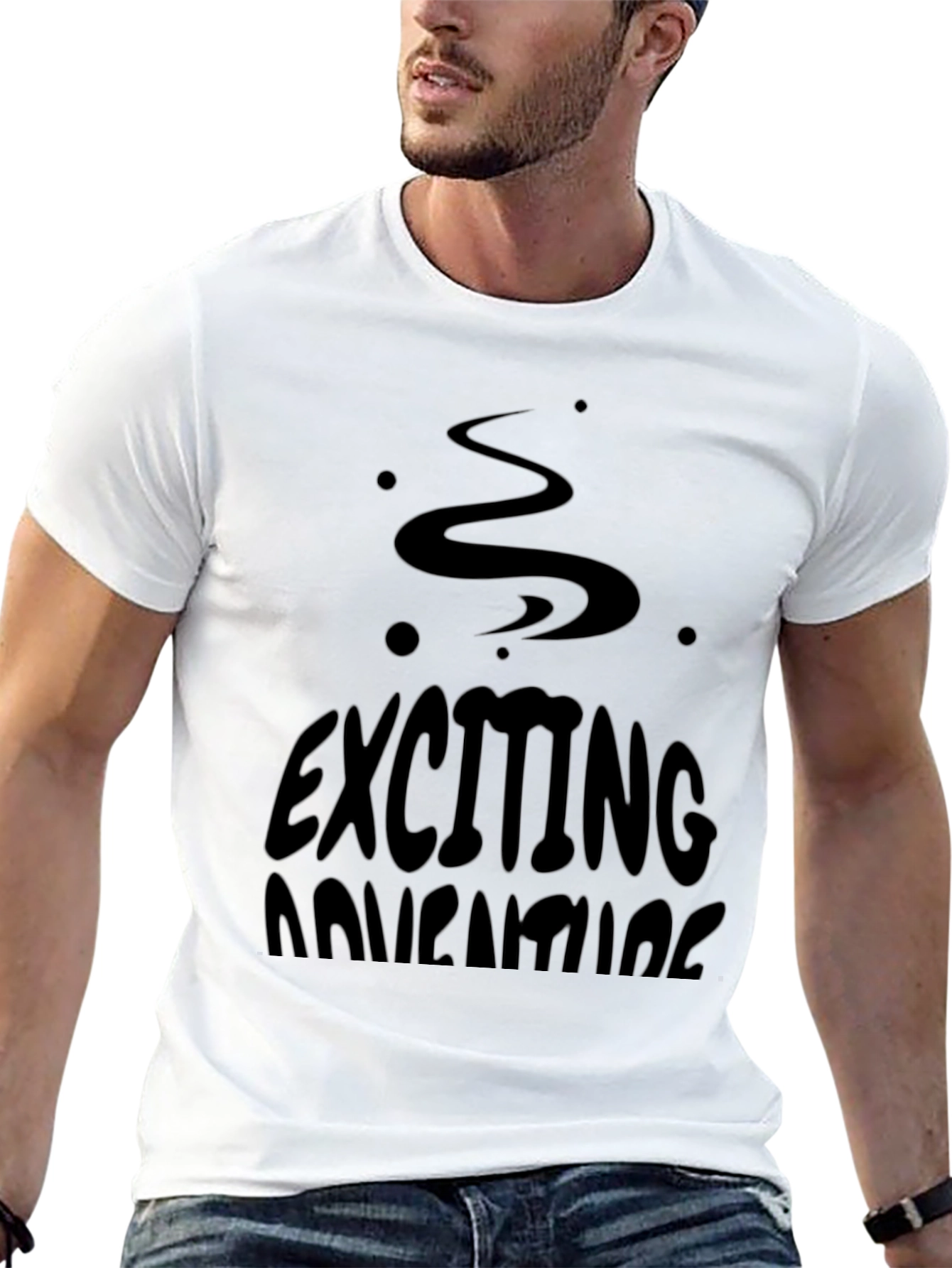 Black Exciting Adventures Black Graphic T-Shirt view 13
