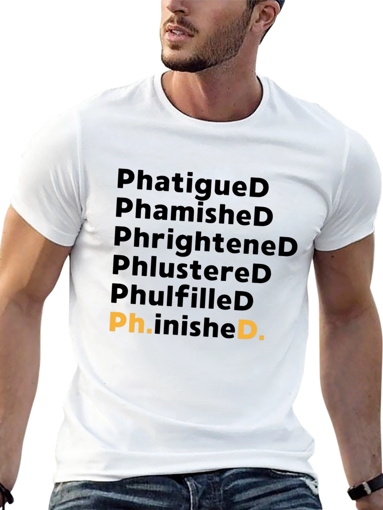 Black Humorous 'Ph' Words Graphic Tee - Black T-Shirt view 13