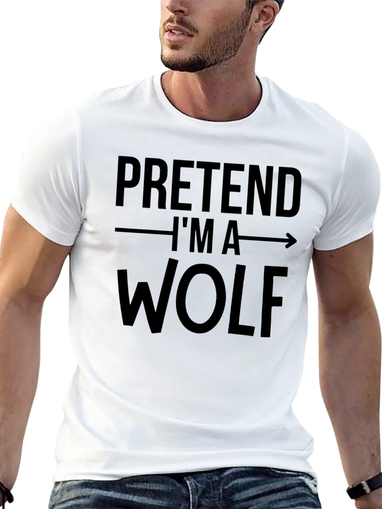 Black Pretend I'm a Wolf Graphic Tee - Costume Party Shirt view 13