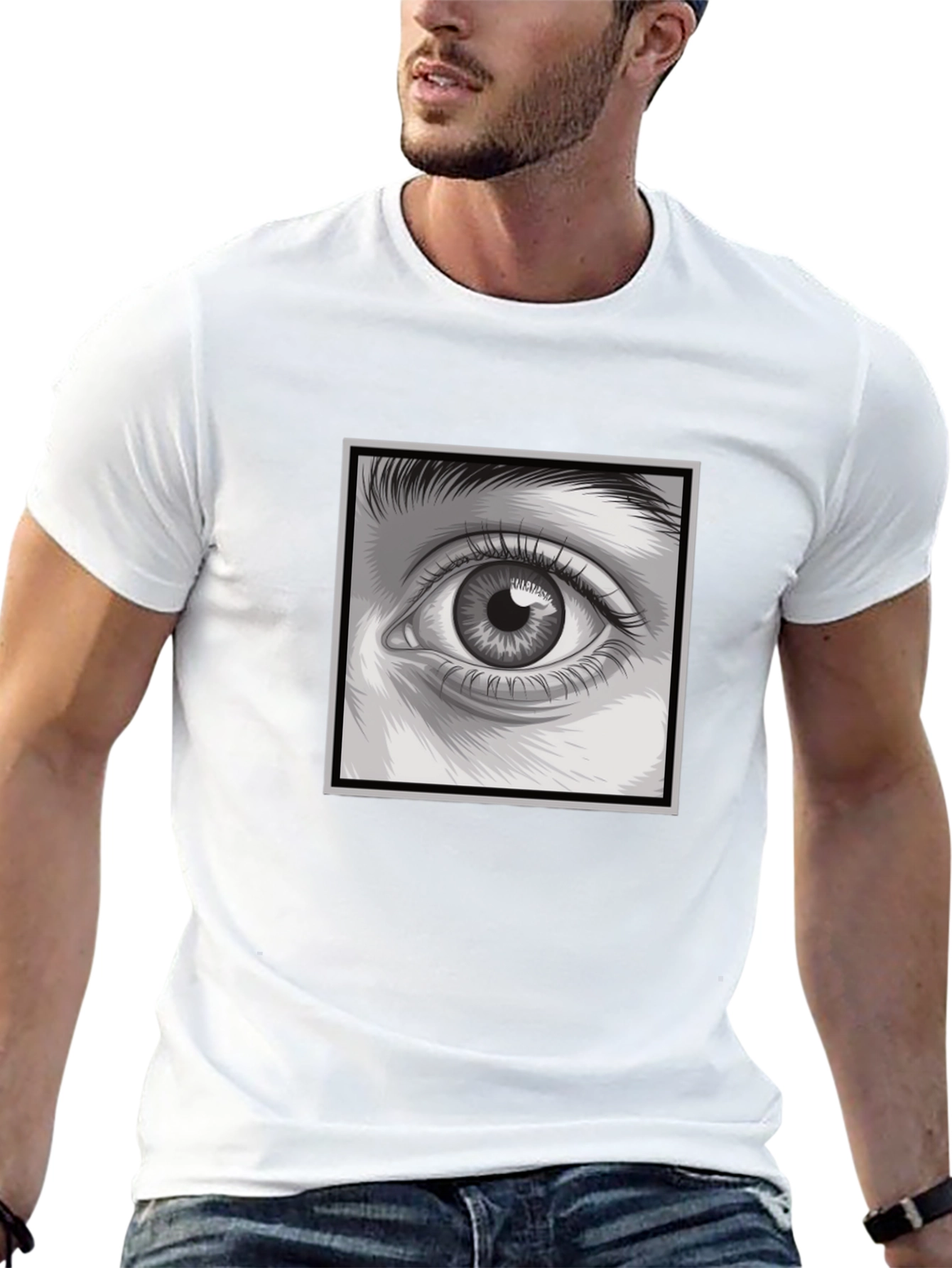 Black Eye Graphic Print Black T-Shirt view 13