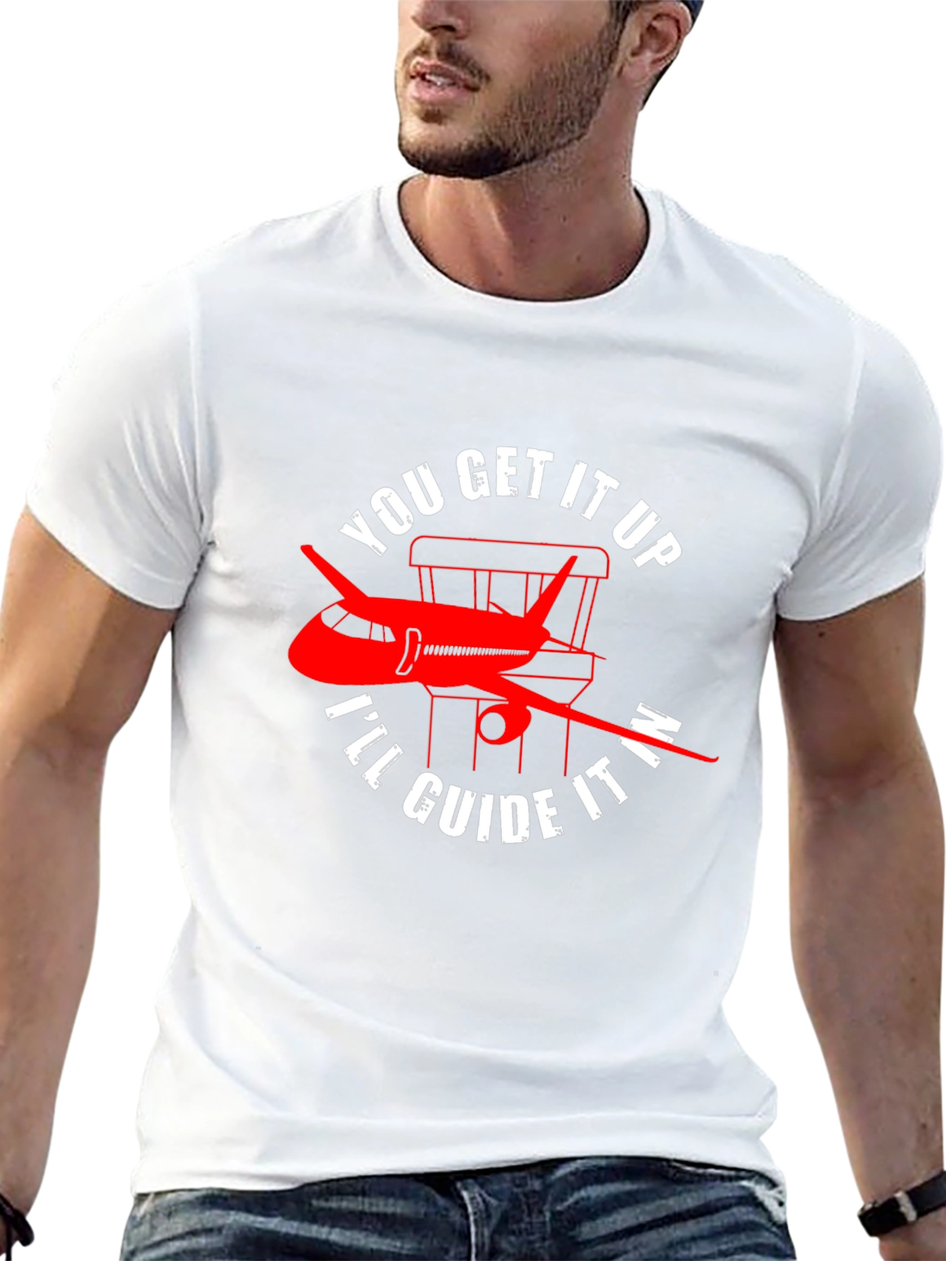 Black Pilot Guide Airplane T-Shirt view 13