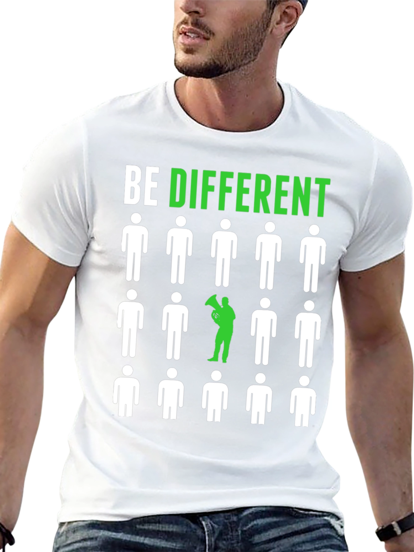 Black Be Different Graphic Tee - Unique Statement Shirt view 13