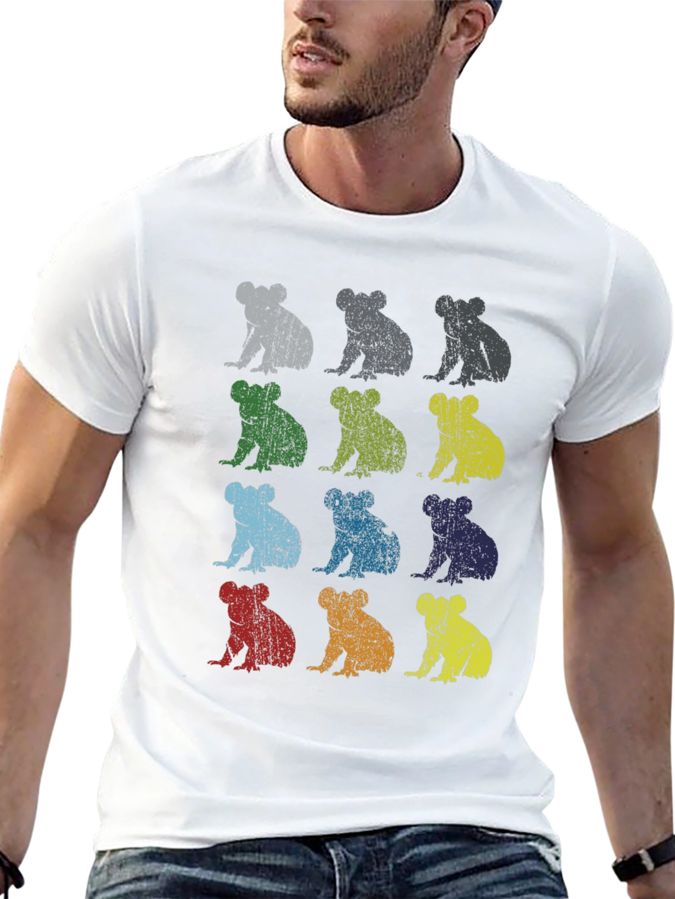Black Retro Koala T-Shirt - Men's Black Graphic Tee view 13