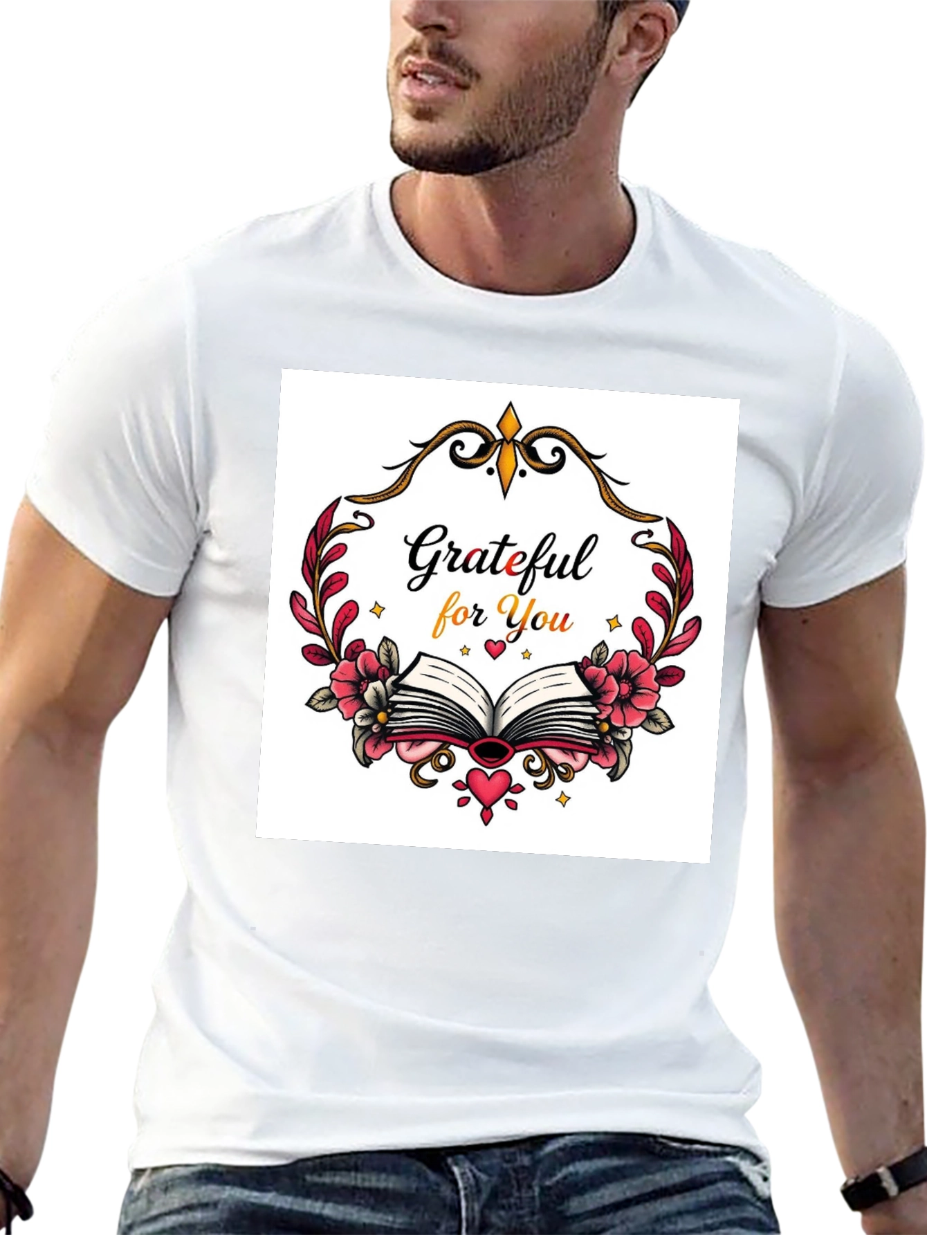 Black Grateful For You Graphic T-Shirt view 13