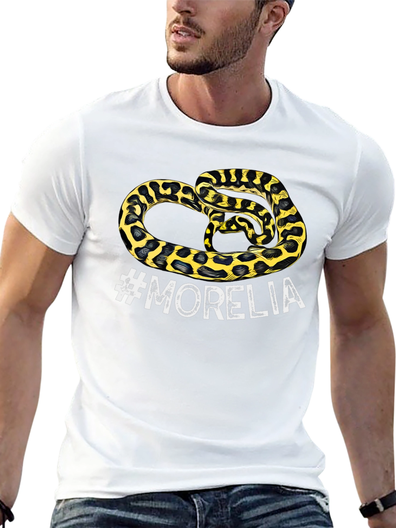 Black Morelia Snake Graphic T-Shirt - Men's Black Tee view 13