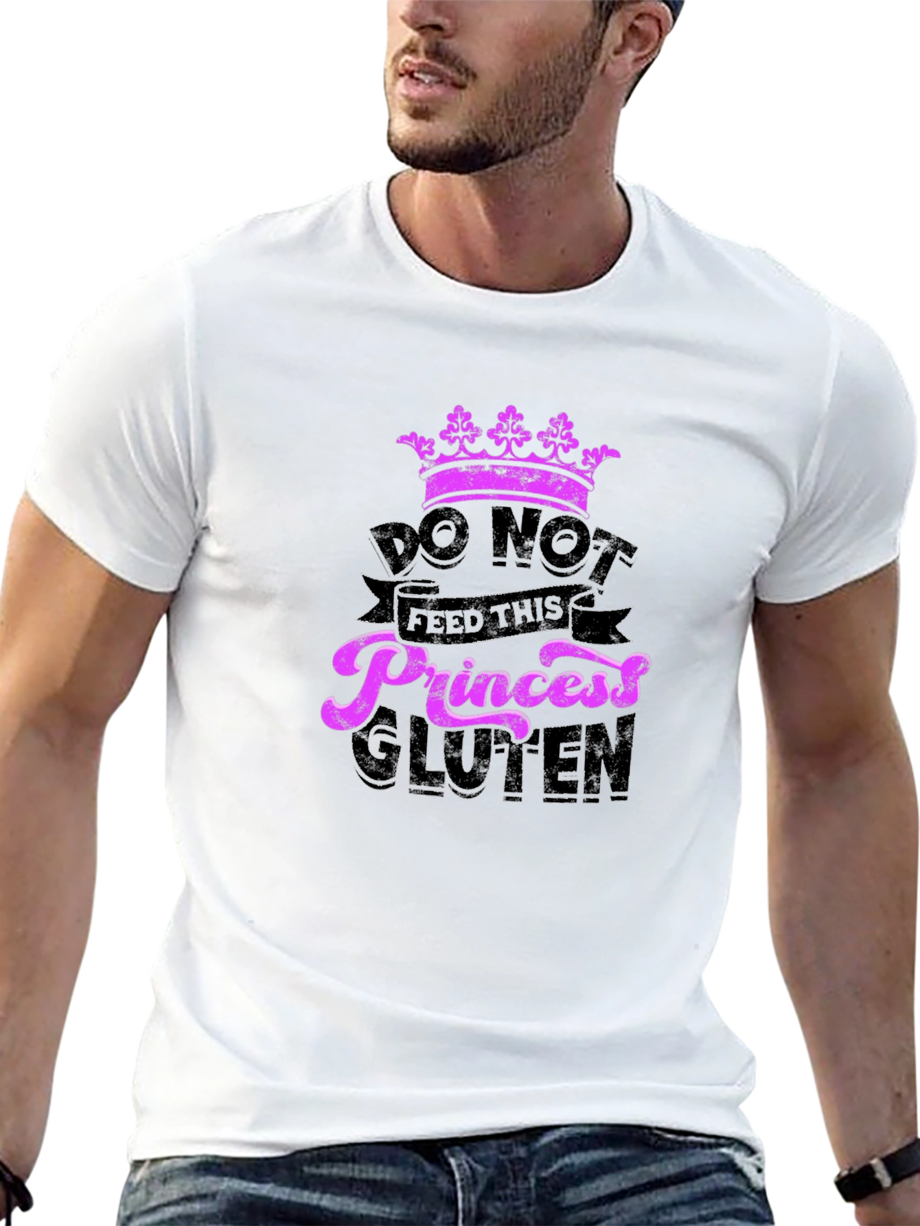 Black Do Not Feed This Princess Gluten T-Shirt view 13