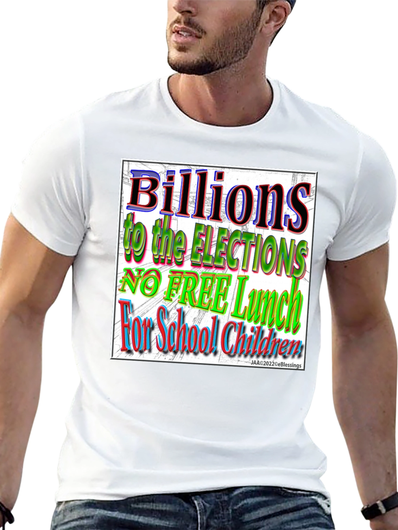 Black Political T-Shirt - Billions to Elections, No Free Lunch view 13