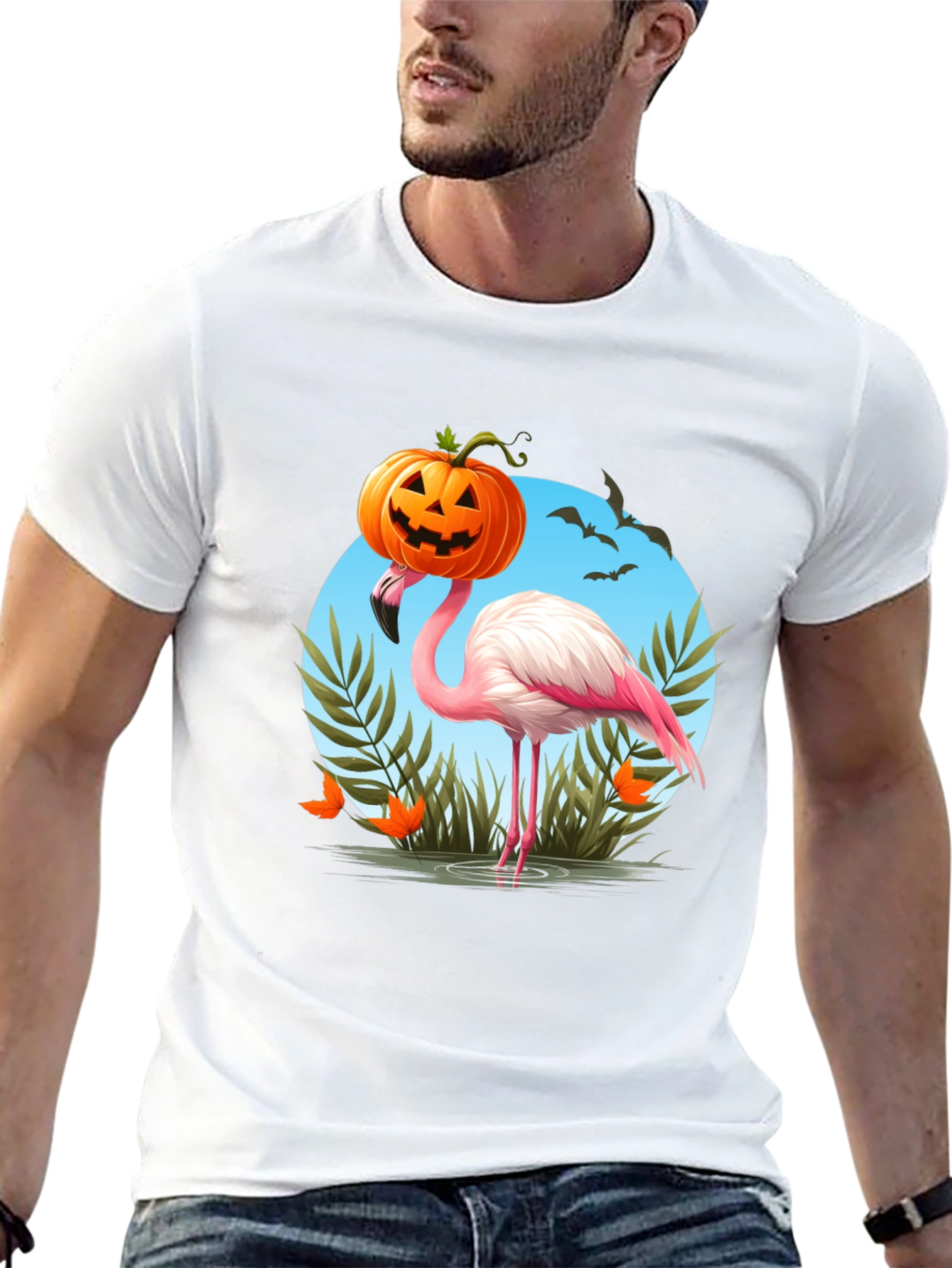 Black Halloween Flamingo Graphic Tee view 13