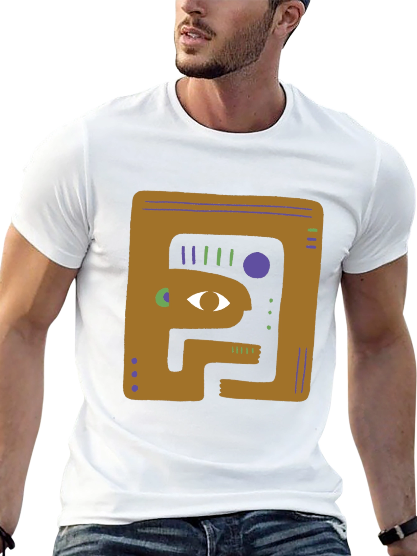 Black Abstract Graphic Print Black T-Shirt view 13