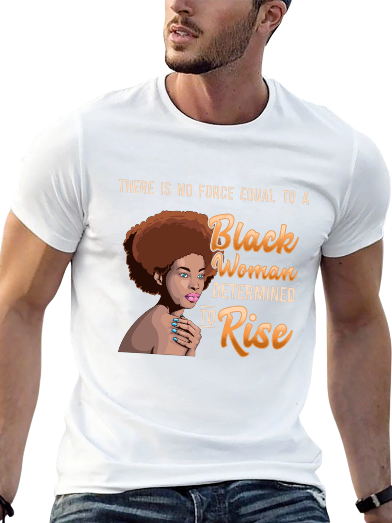 Black Black Woman Determined to Rise T-Shirt view 13