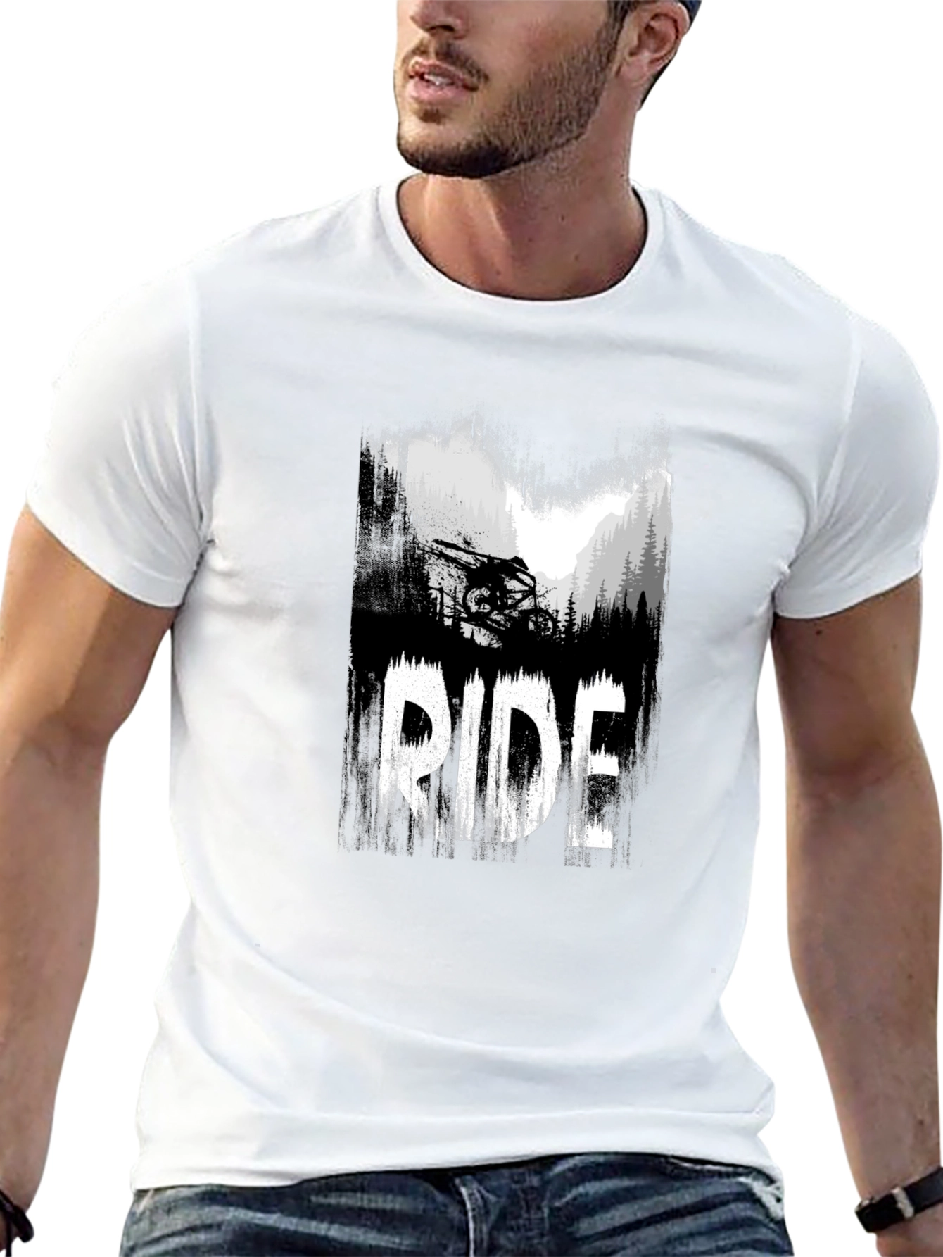 Black Ride Mountain Bike Graphic T-Shirt view 13