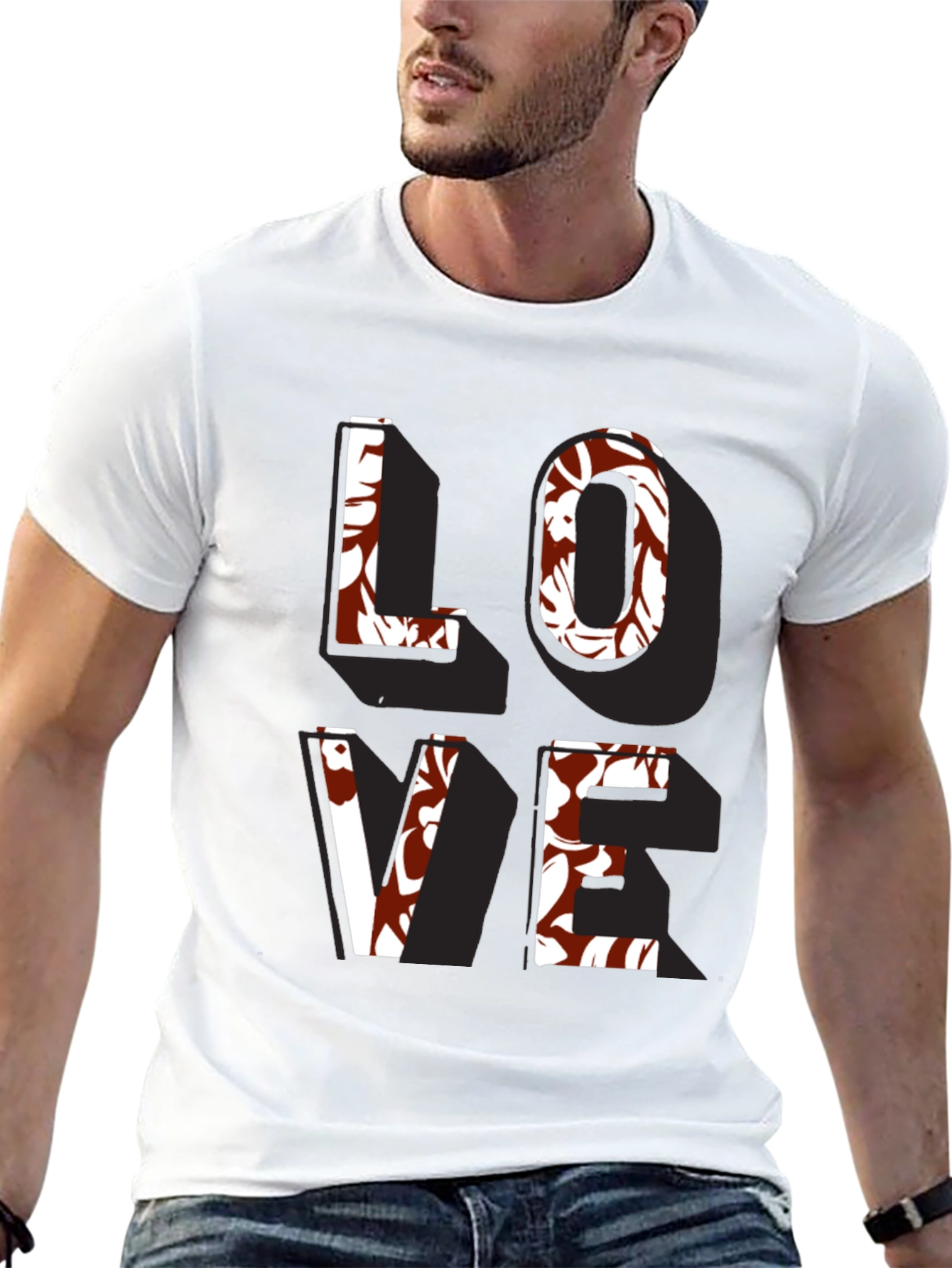 Black Floral Love T-Shirt - Stylish Graphic Tee view 13