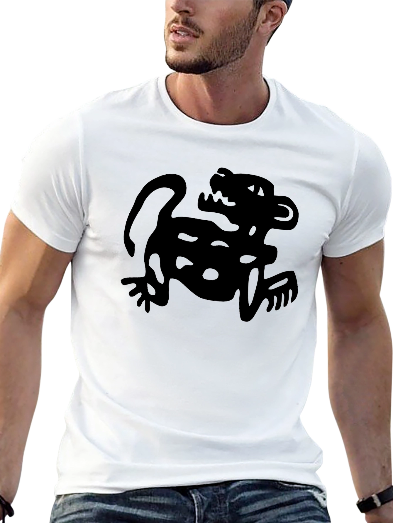 Black Black Jaguar Graphic Tee - Men's Crew Neck T-Shirt view 13