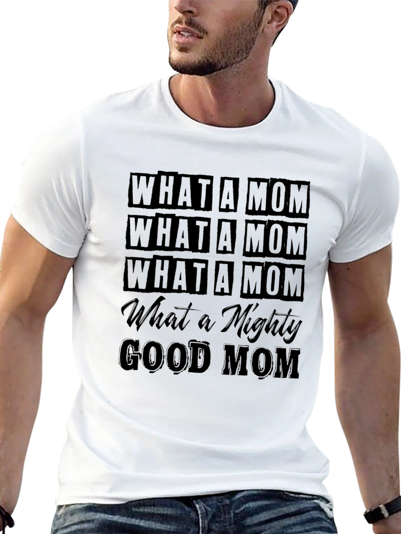 Black What a Mom T-Shirt - Black view 13