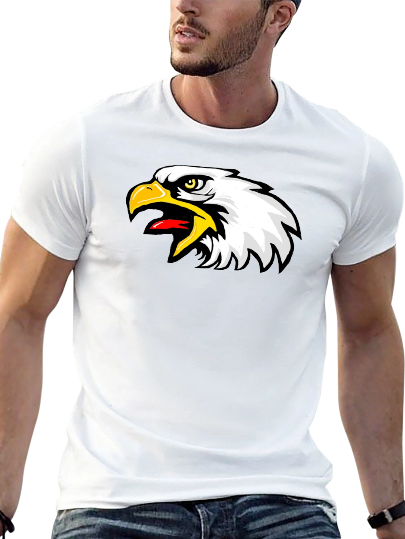 Black Eagle Graphic Black T-Shirt - Bold Bird Design view 13