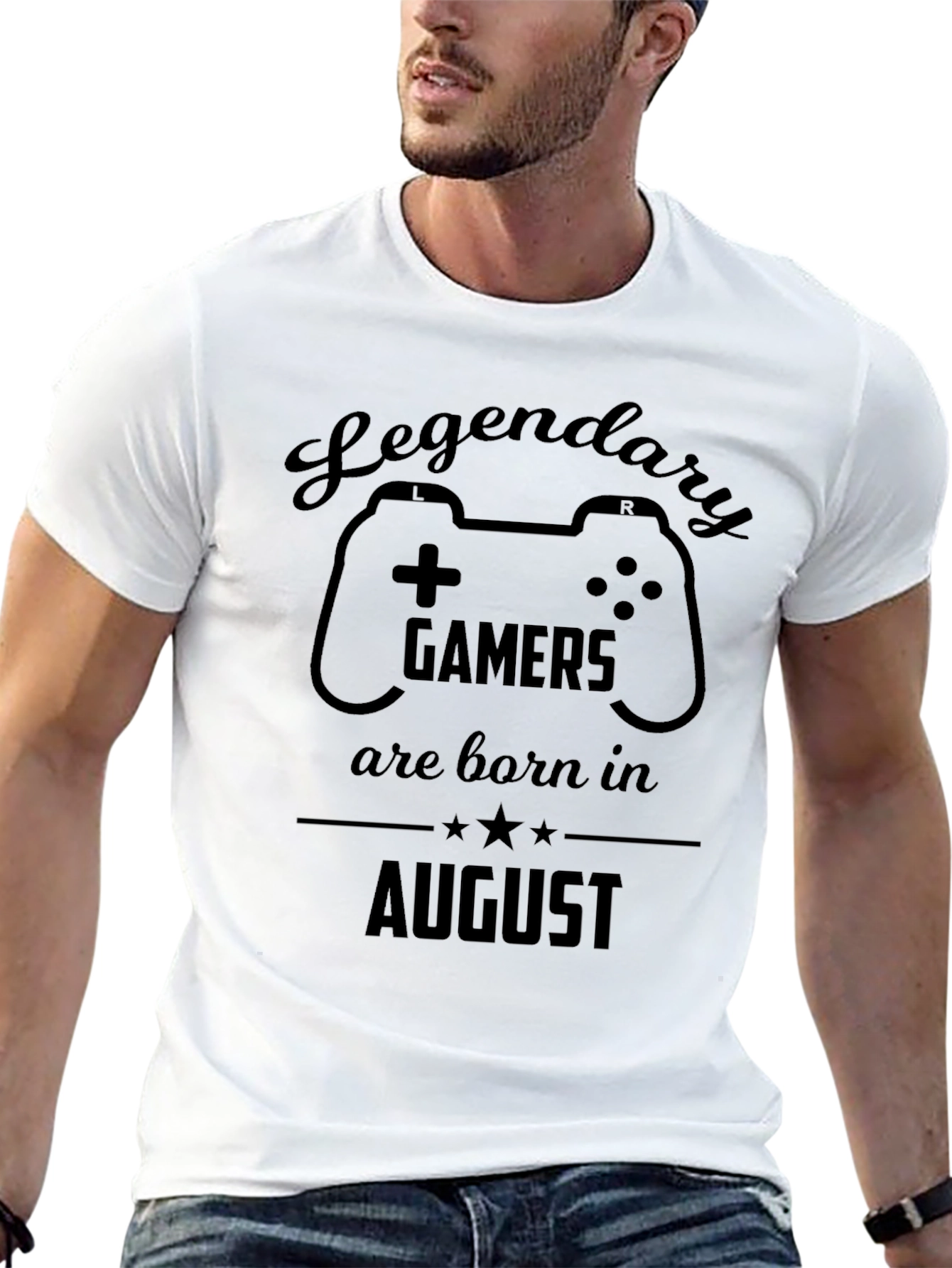 Black Legendary Gamers August Birthday T-Shirt view 13