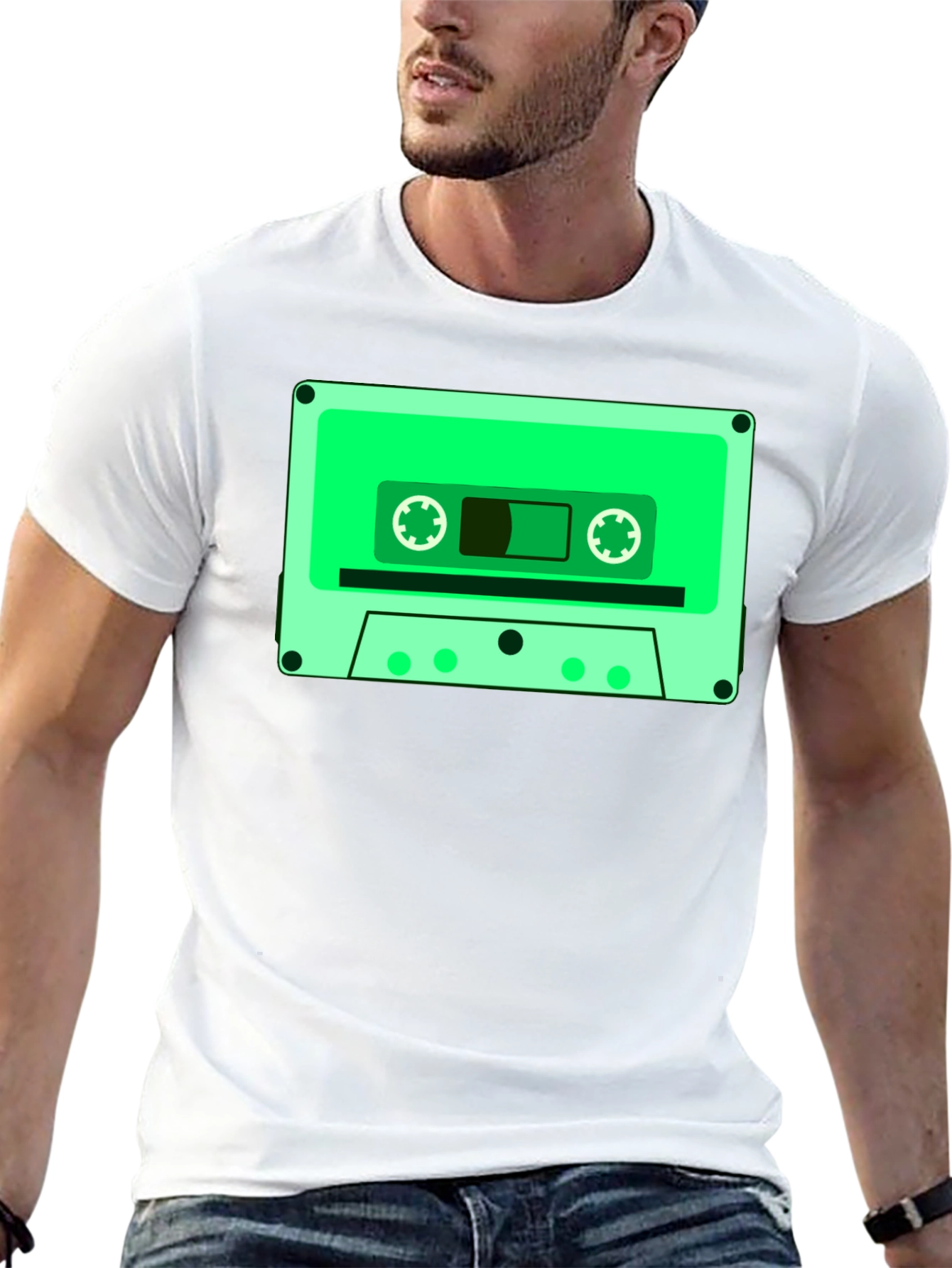 Black Retro Cassette Tape Graphic T-Shirt view 13