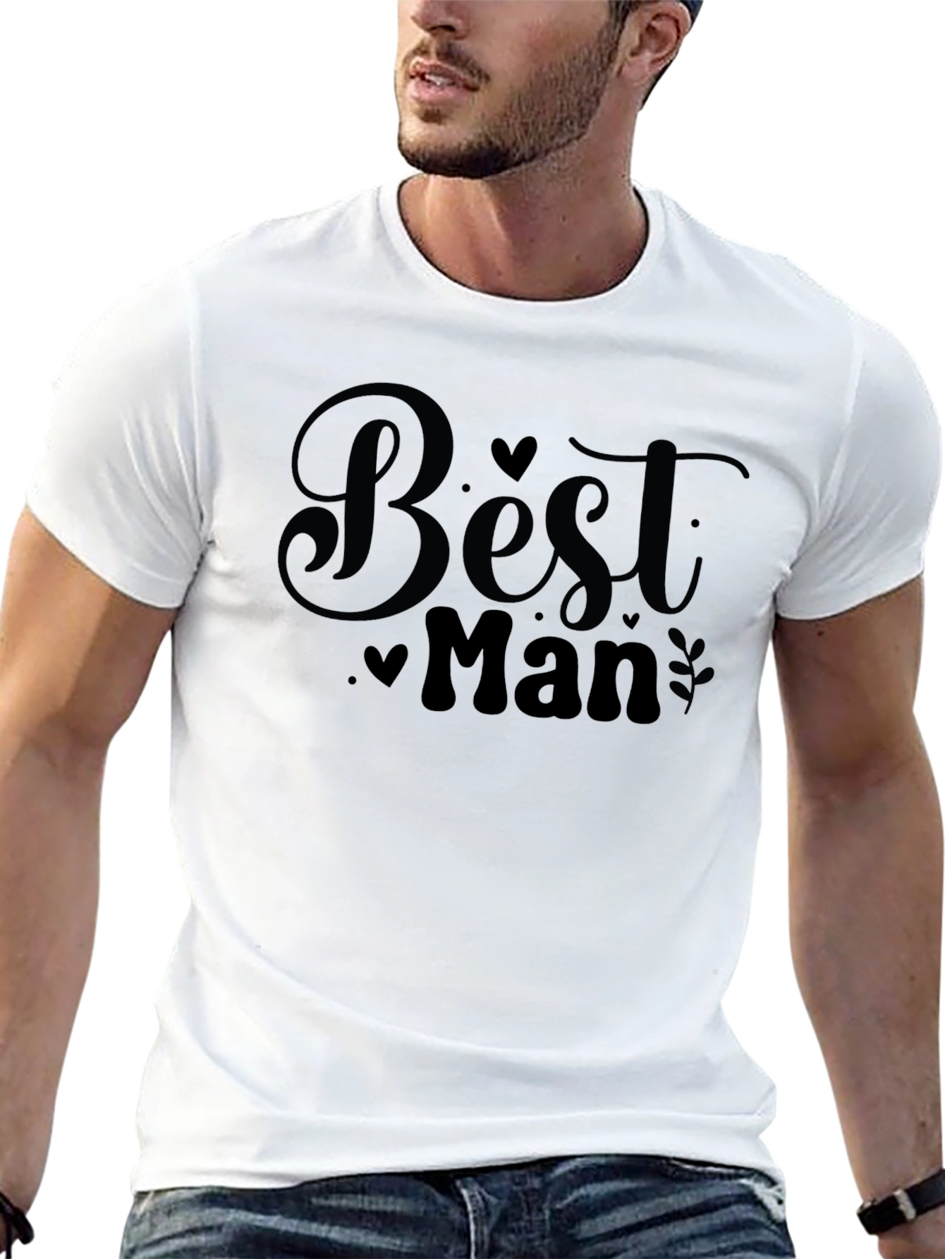 Black Best Man Graphic T-Shirt - Black view 13