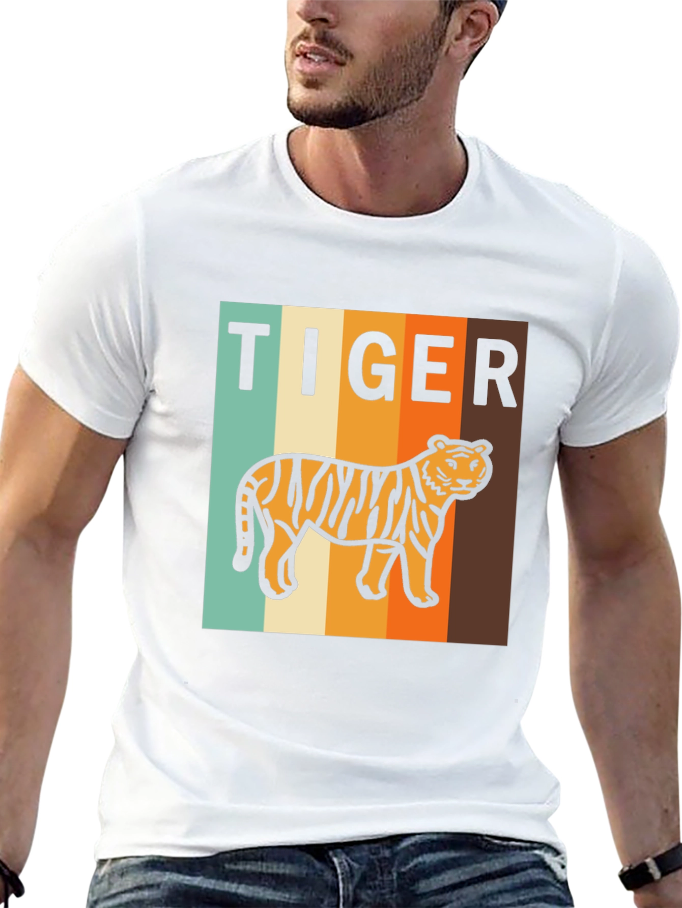 Black Retro Tiger Graphic T-Shirt - Vintage Style Tee view 13