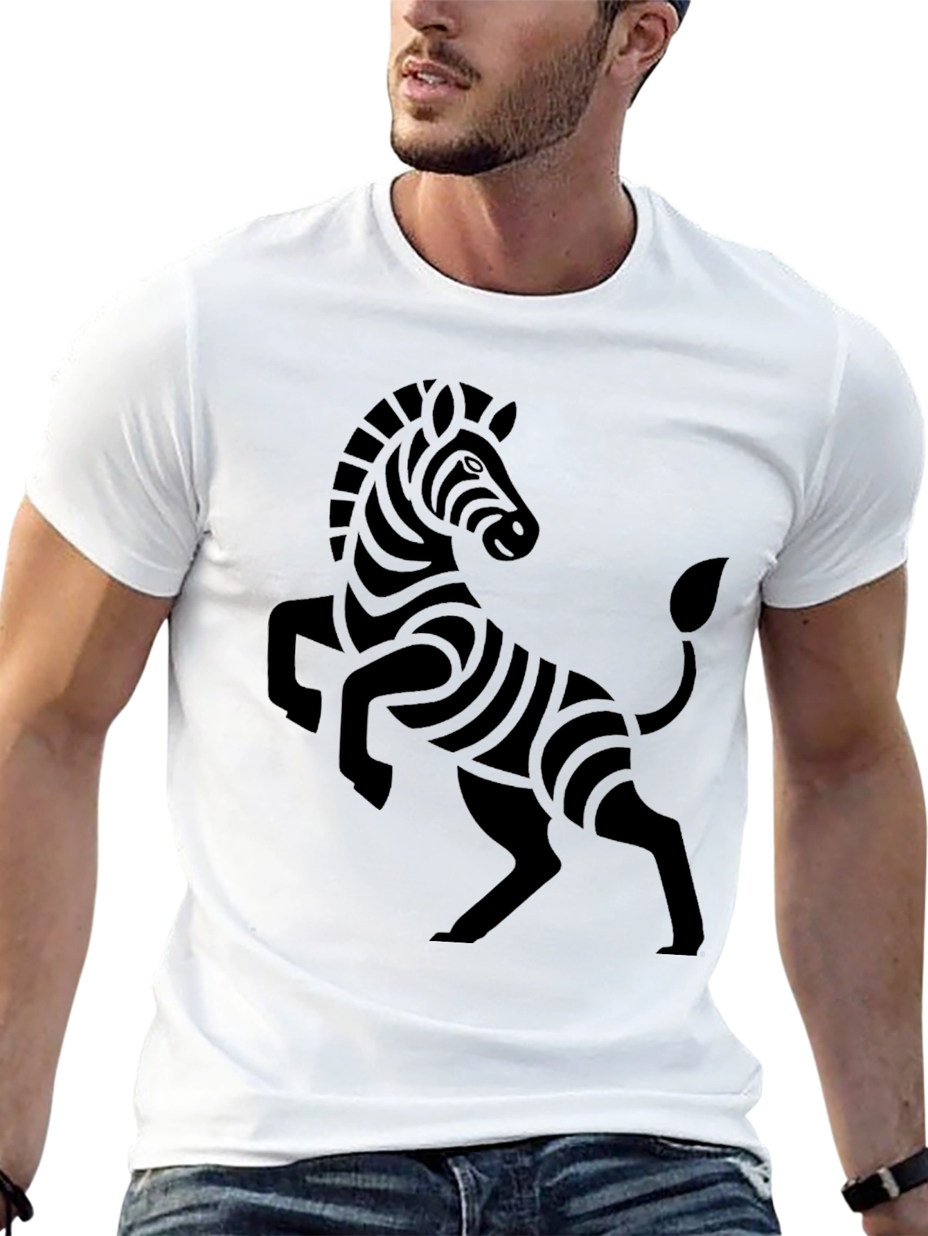 Black Black Zebra Graphic Tee - Stylish Casual Wear view 13