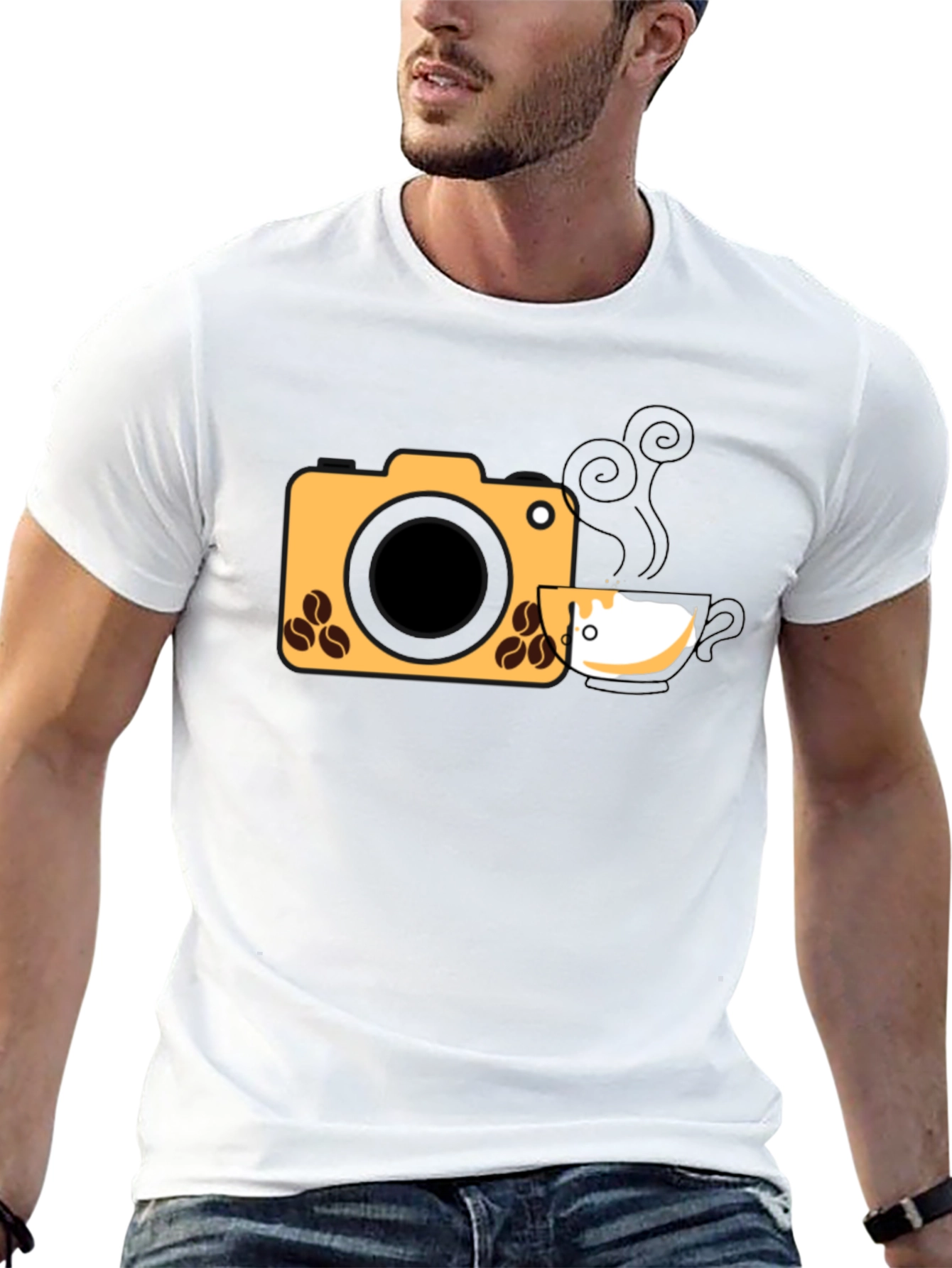 Black Coffee Camera Graphic Tee view 13