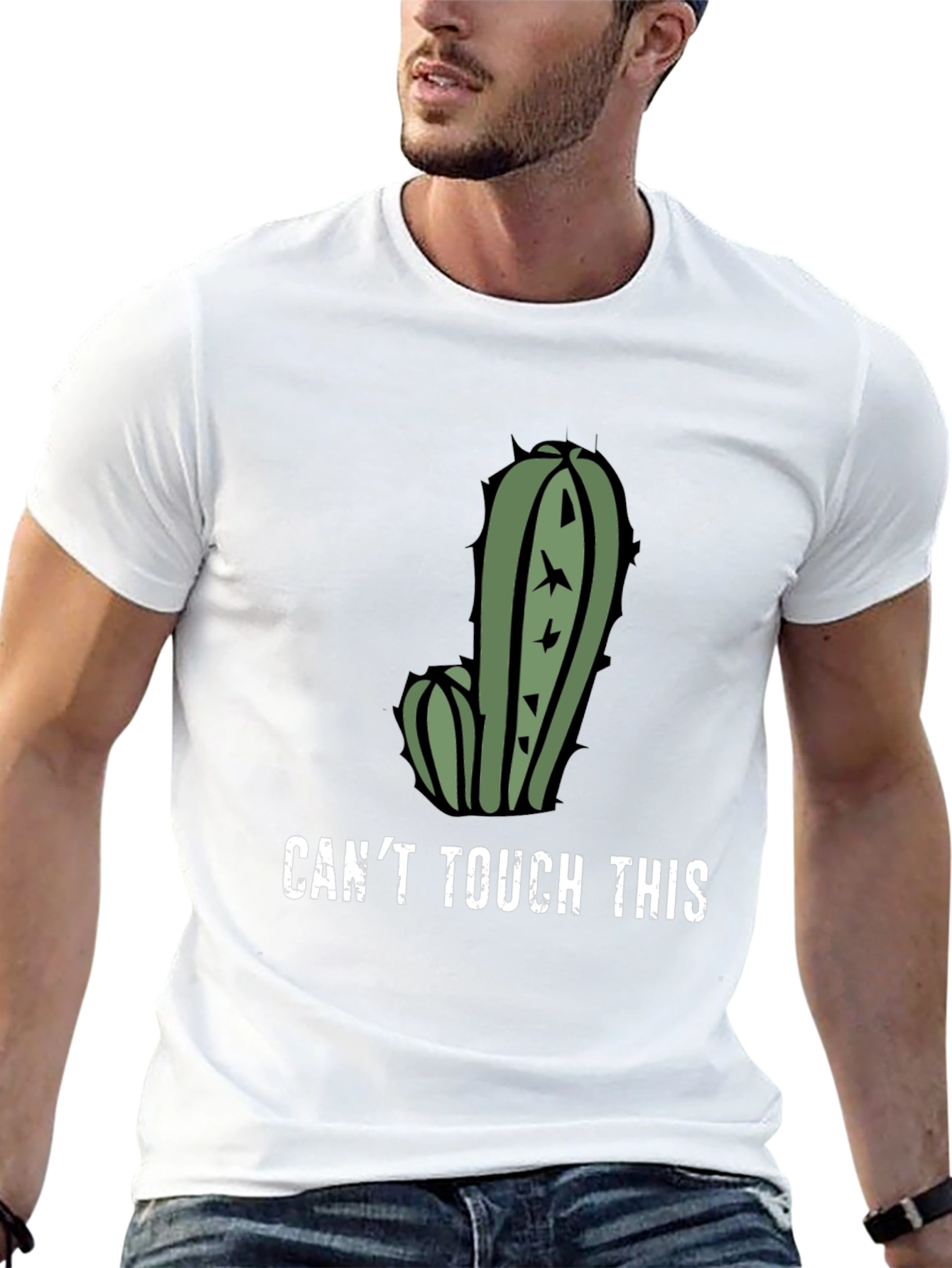 Black Can't Touch This Cactus Graphic T-Shirt view 13