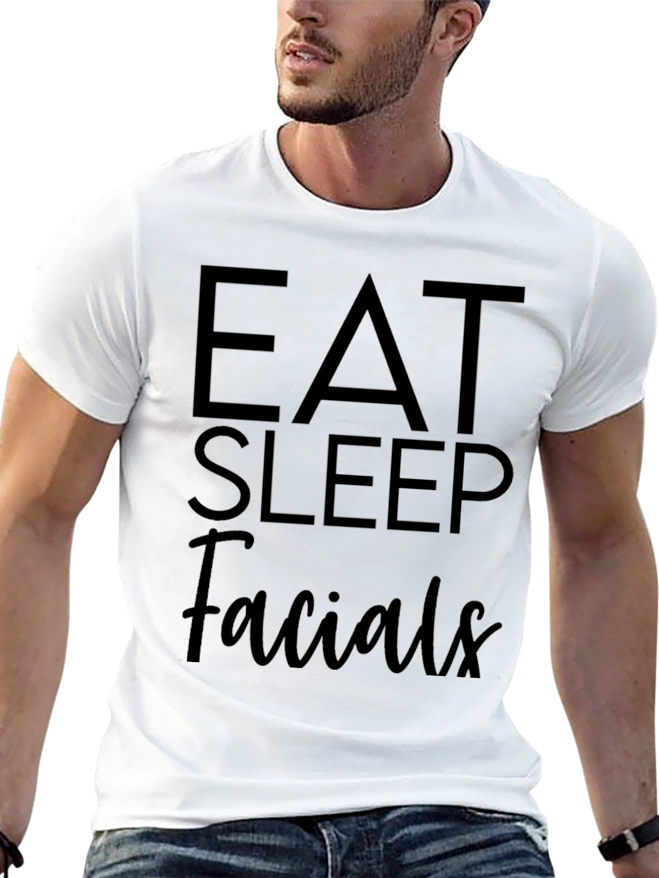 Black Eat Sleep Facials Black Graphic Tee view 13