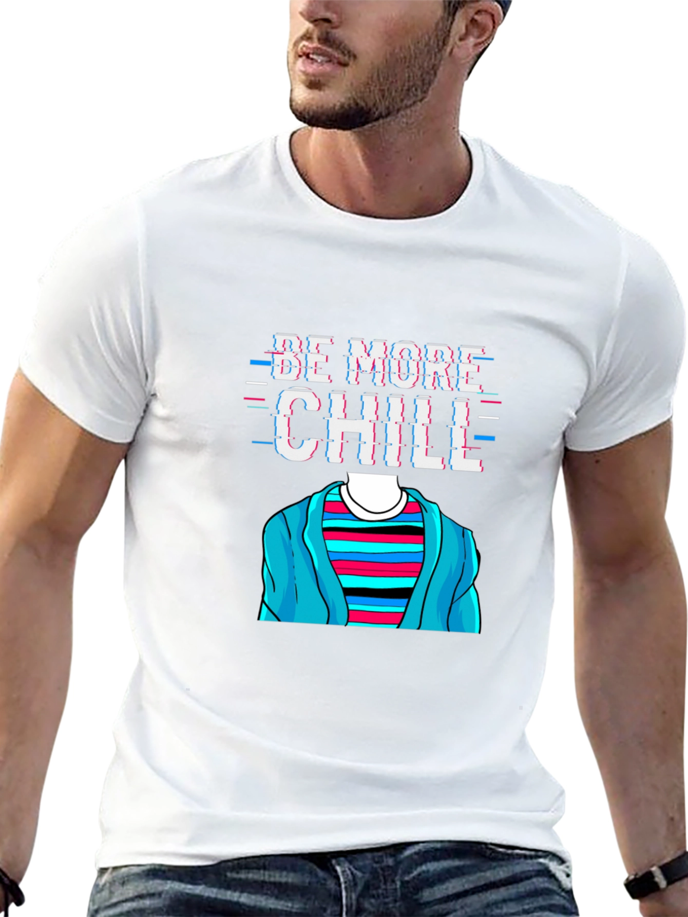 Black Be More Chill T-Shirt Funny Graphic Tee view 13
