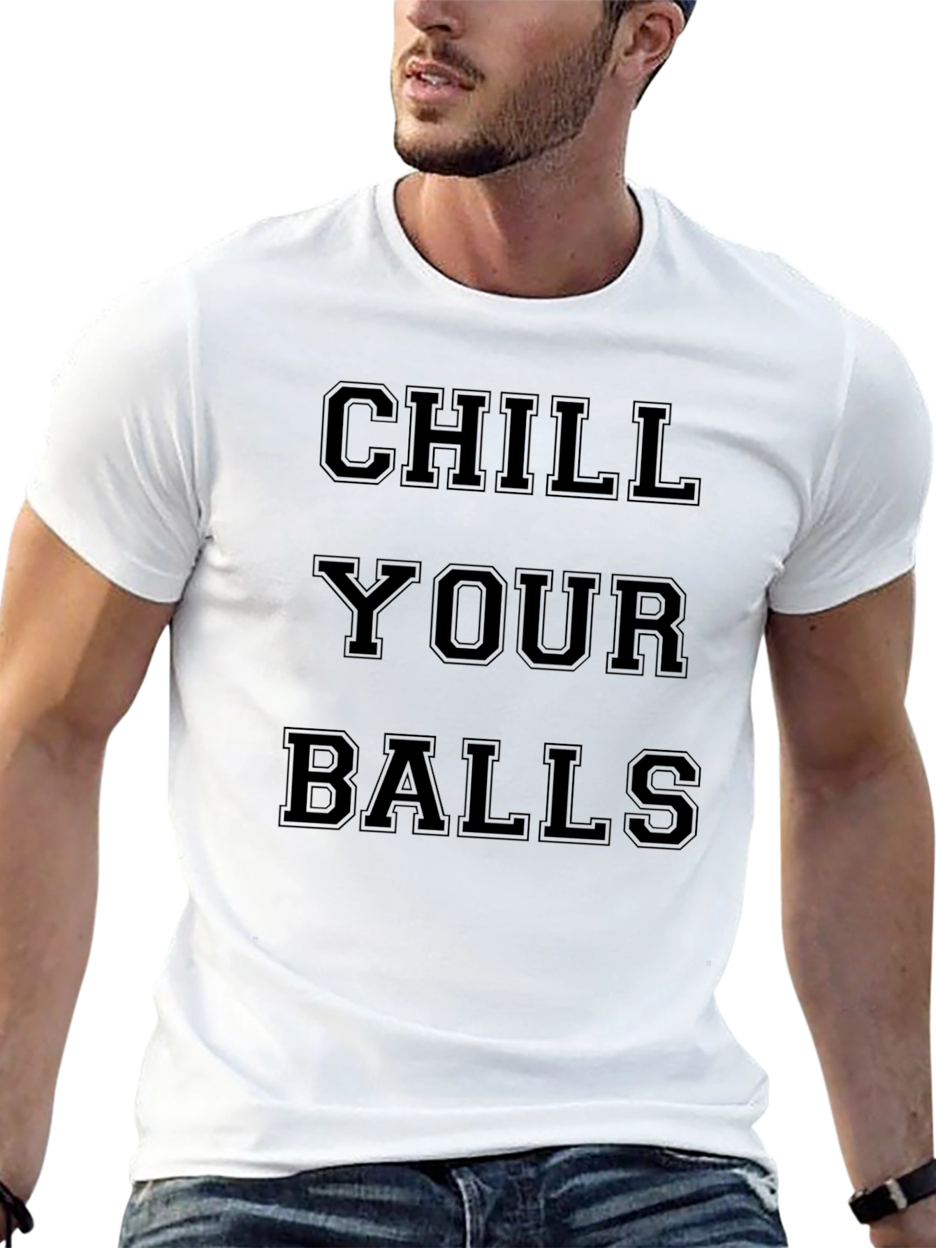 Black Chill Your Balls Black Graphic Tee view 13