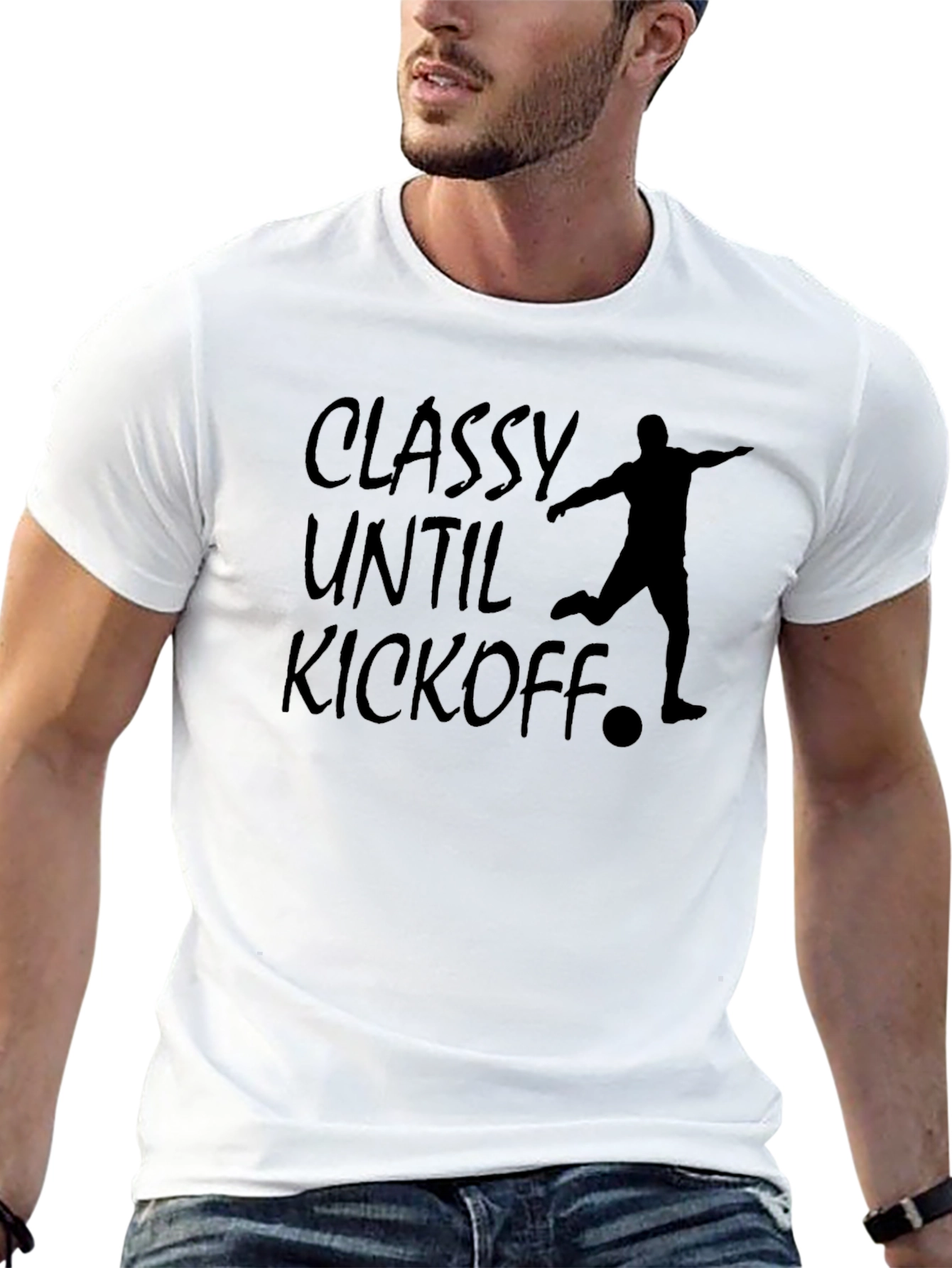 Black Classy Until Kickoff Soccer T-Shirt view 13
