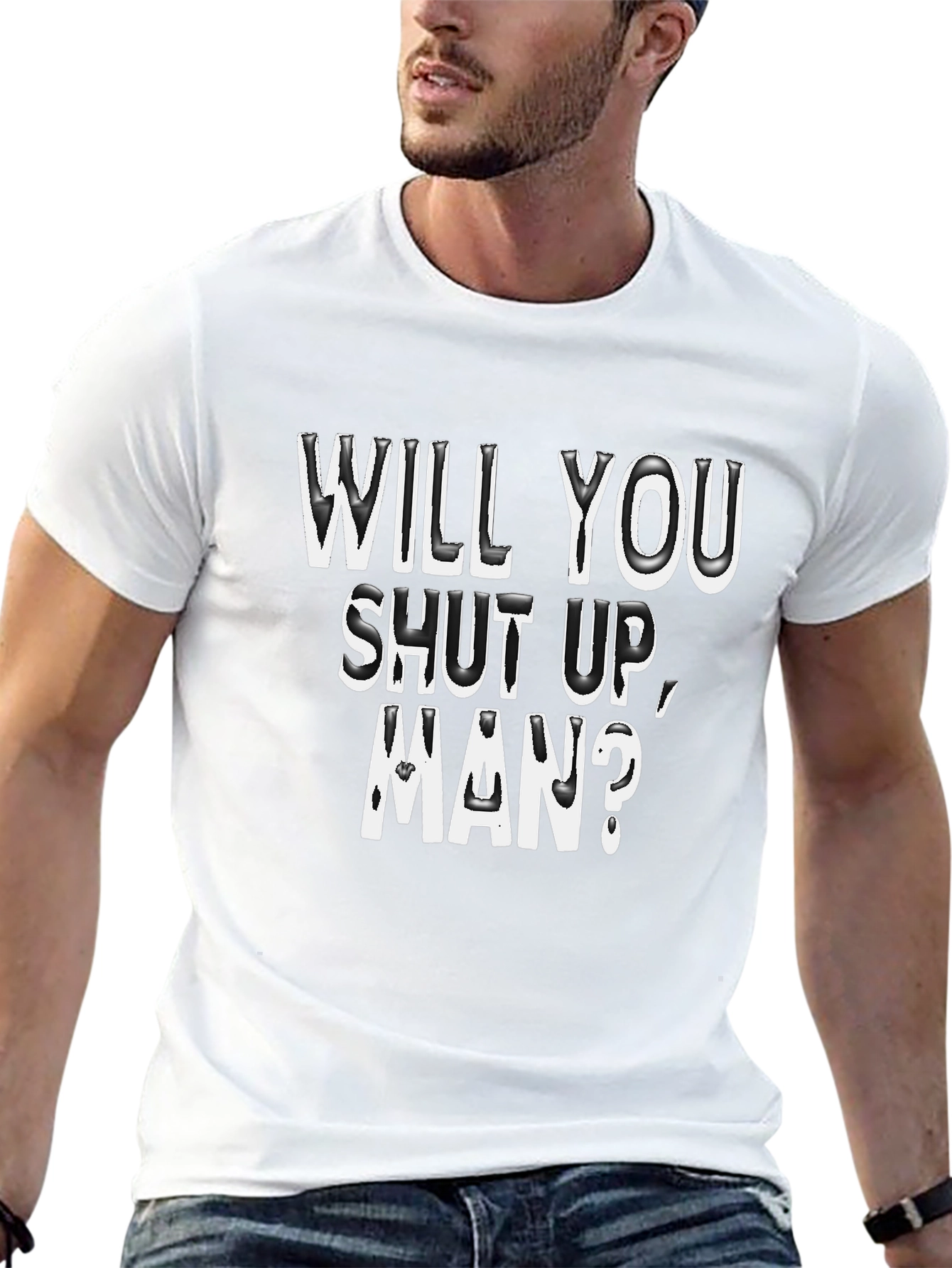 Black Will You Shut Up, Man? Graphic Tee view 13