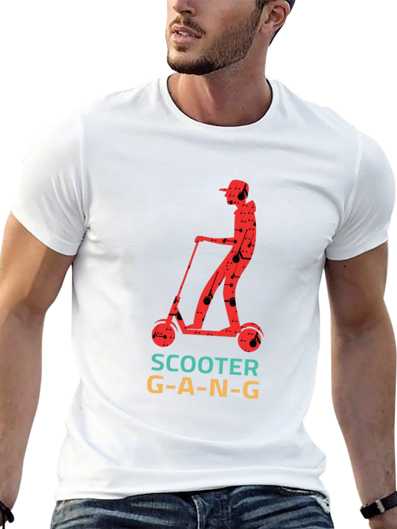 Black Scooter Gang T-Shirt - Cool Graphic Tee view 13