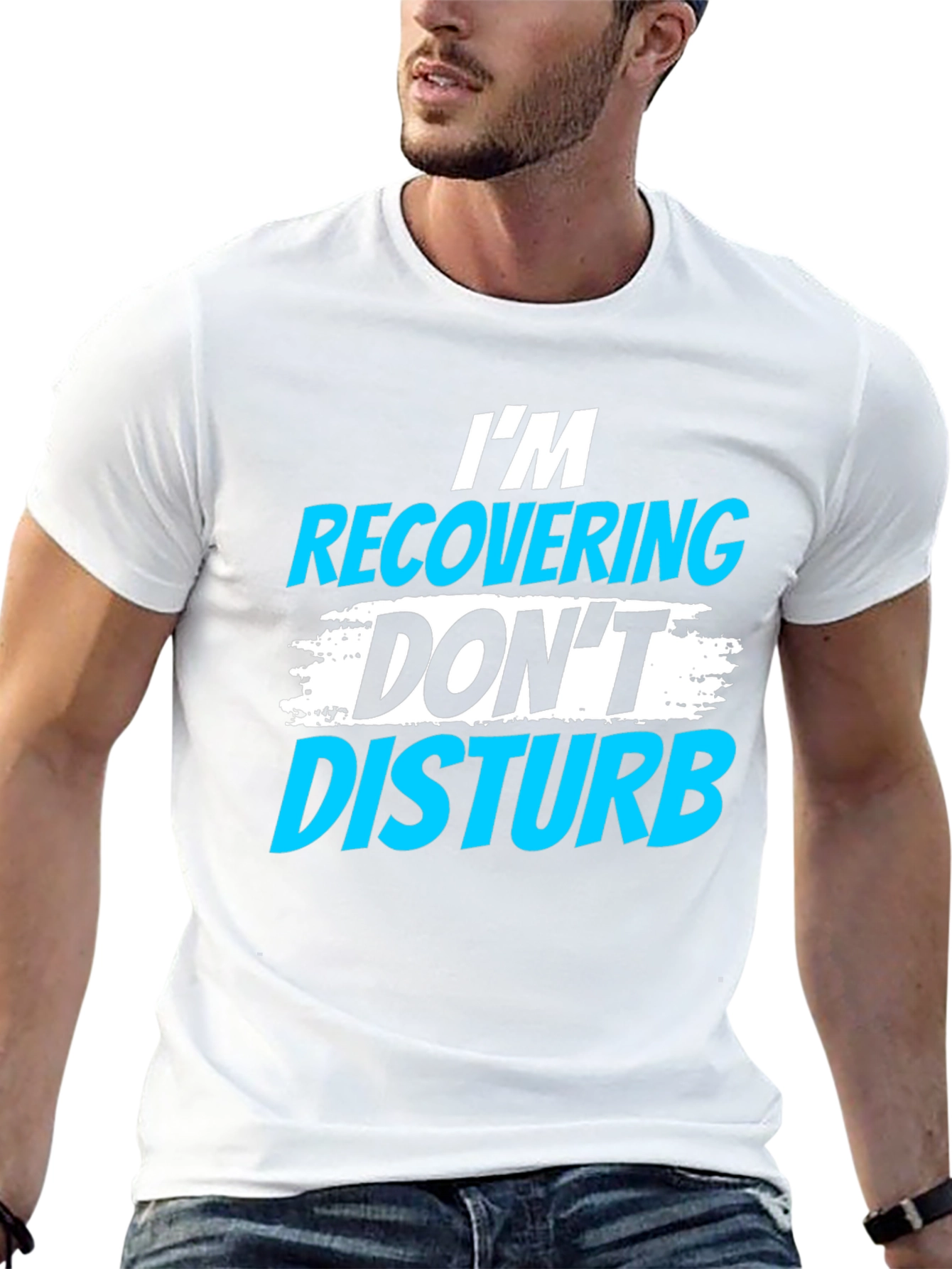 Black I'm Recovering, Don't Disturb Graphic T-Shirt view 13