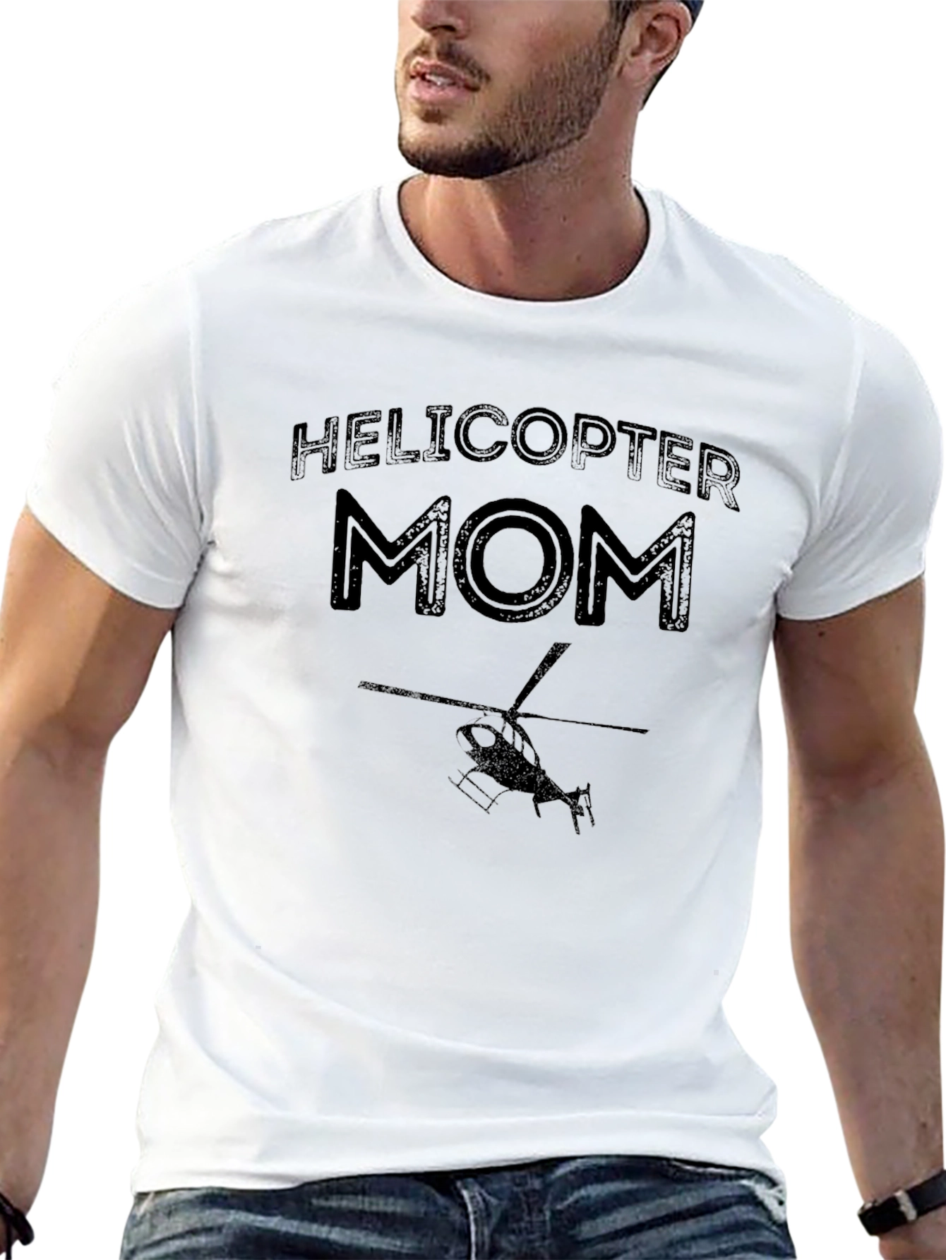Black Helicopter Mom Black T-Shirt - Novelty Graphic Tee view 13