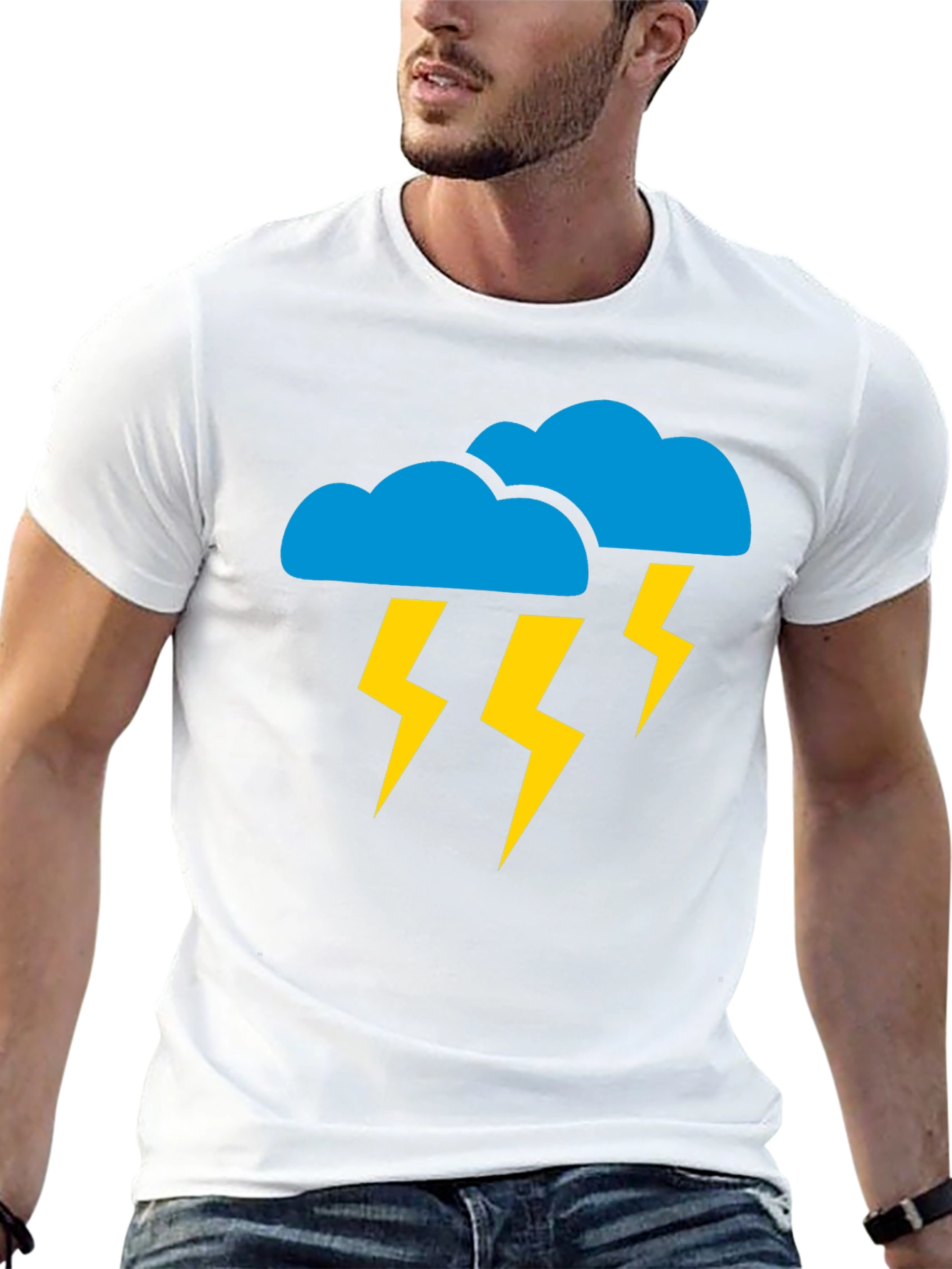 Black Stormy Weather Graphic Tee - Black Cotton T-Shirt view 13