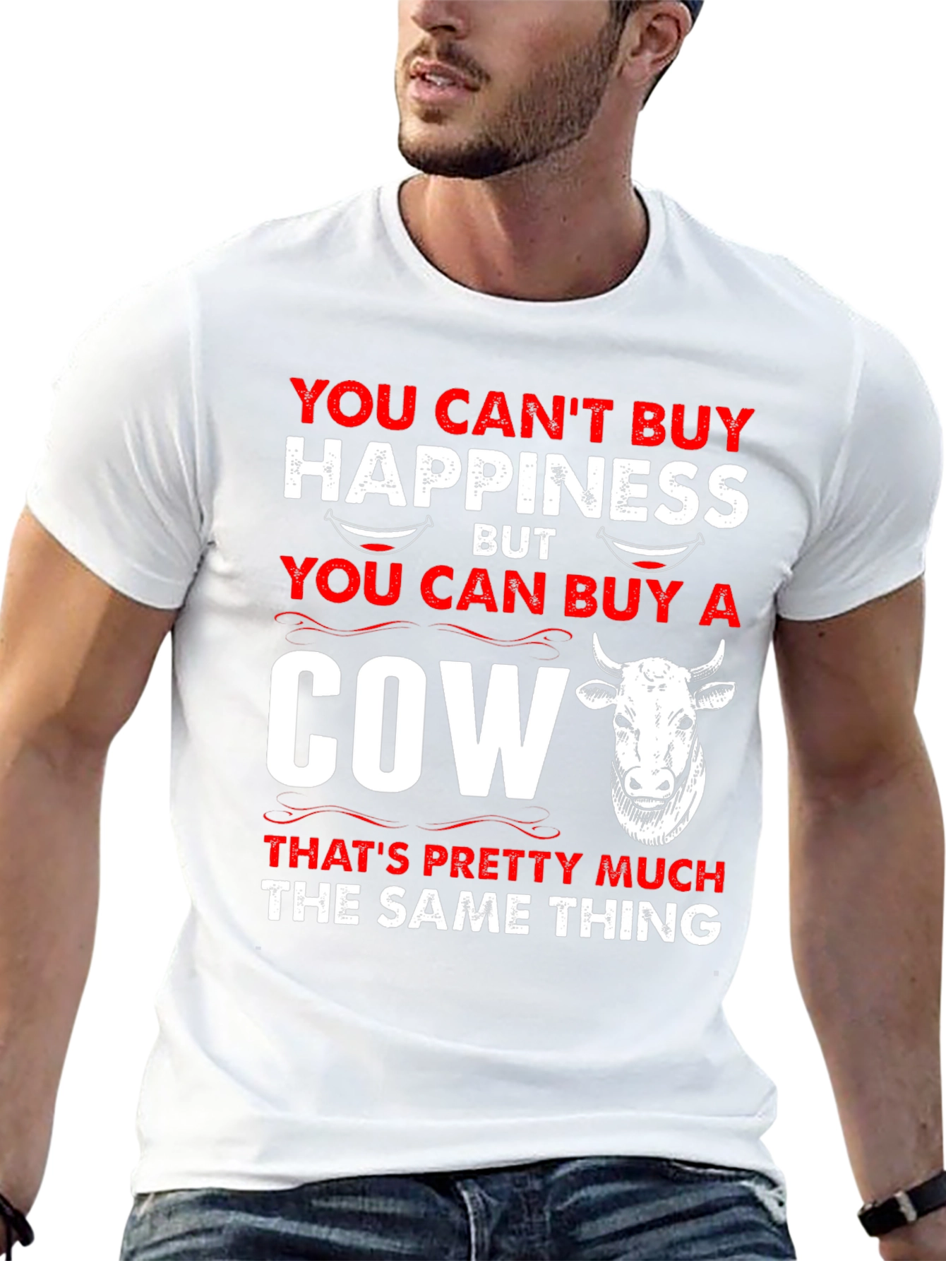 Black Buy a Cow T-Shirt: Happiness is a Cow! view 13