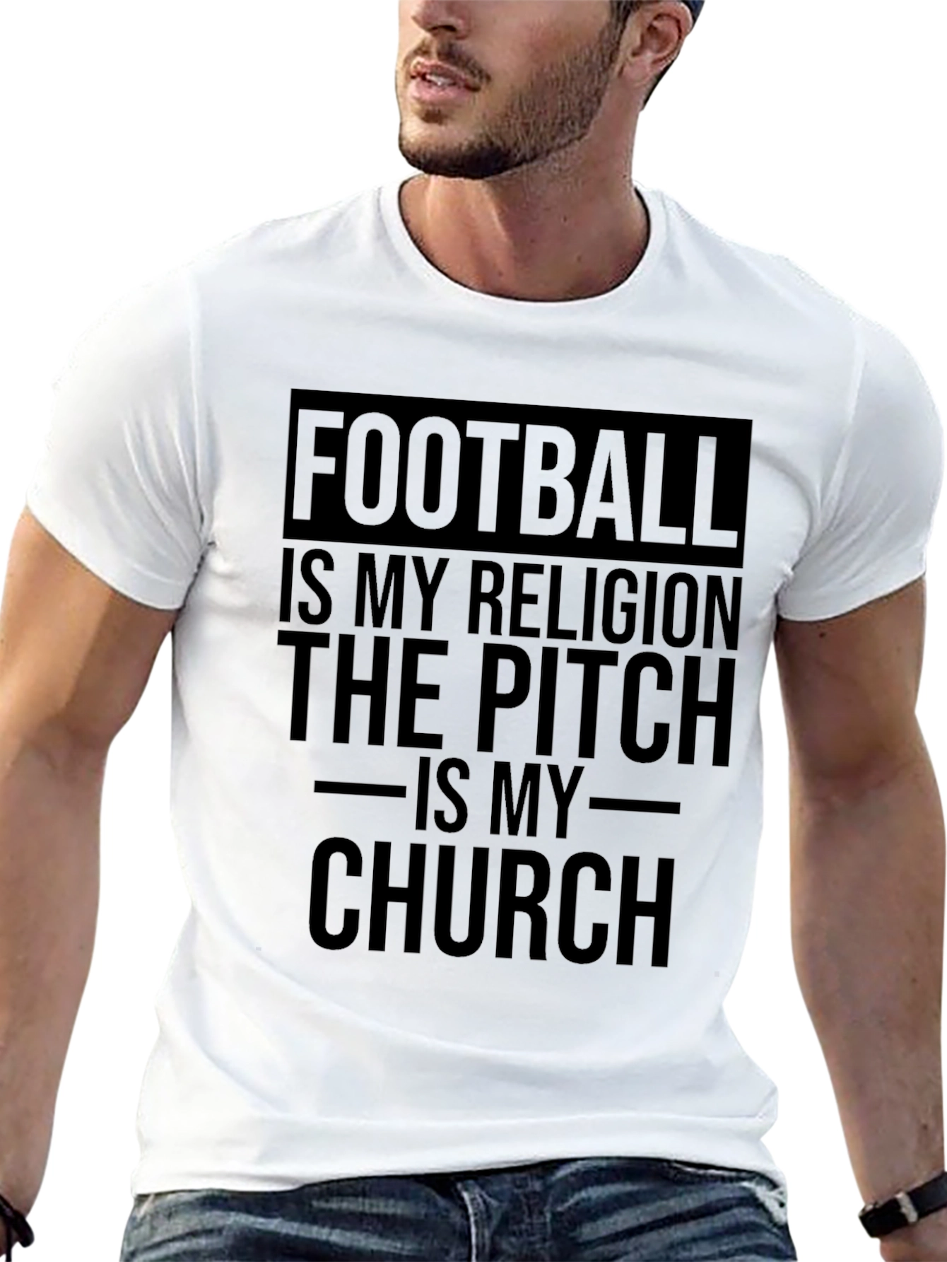 Black Football Is My Religion T-Shirt view 13