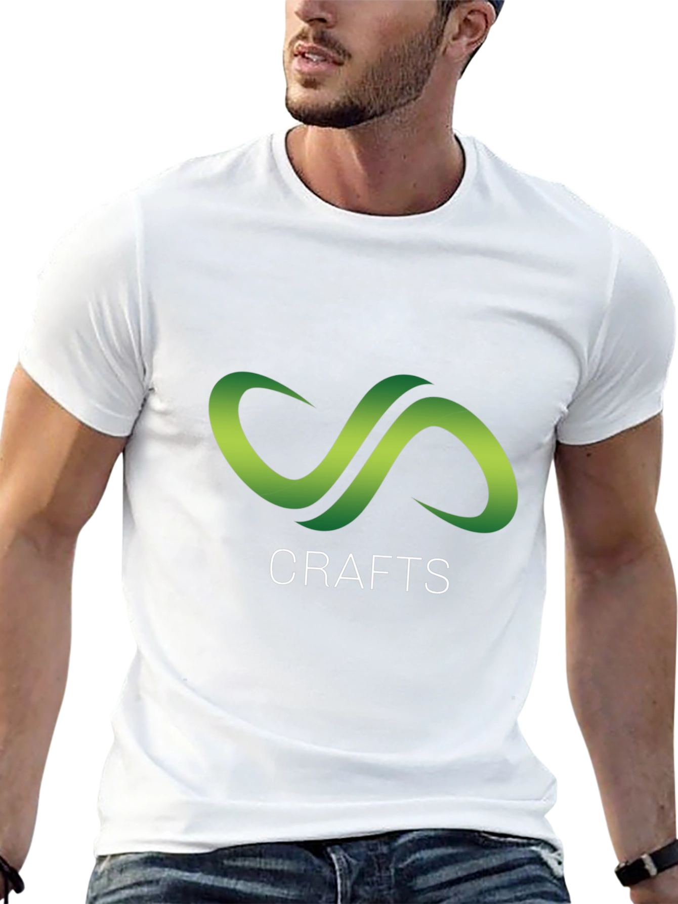 Black Crafts Black T-Shirt with Green Infinity Logo view 13
