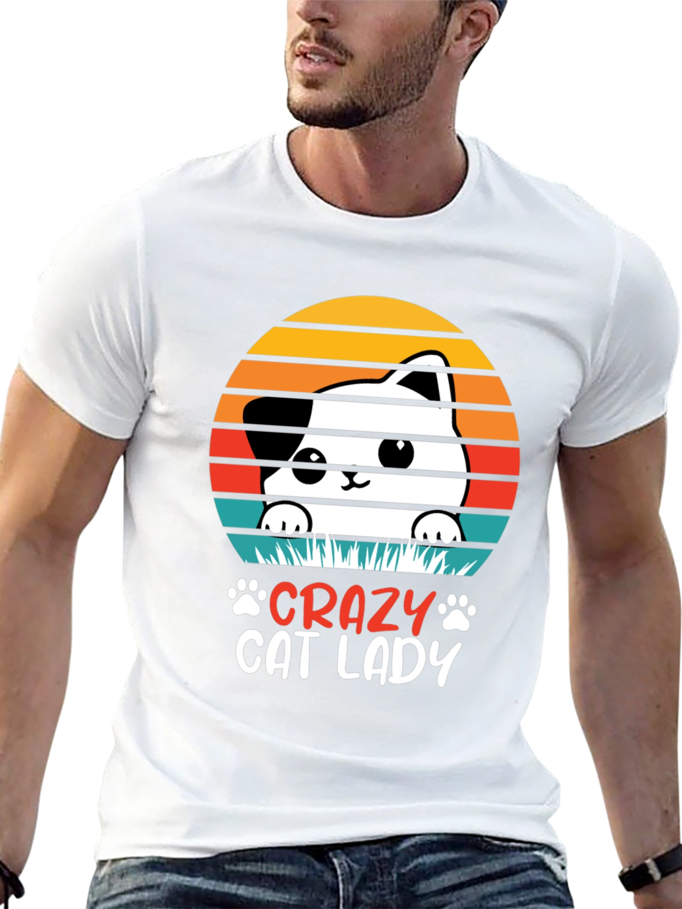 Black Crazy Cat Lady Graphic Tee view 13
