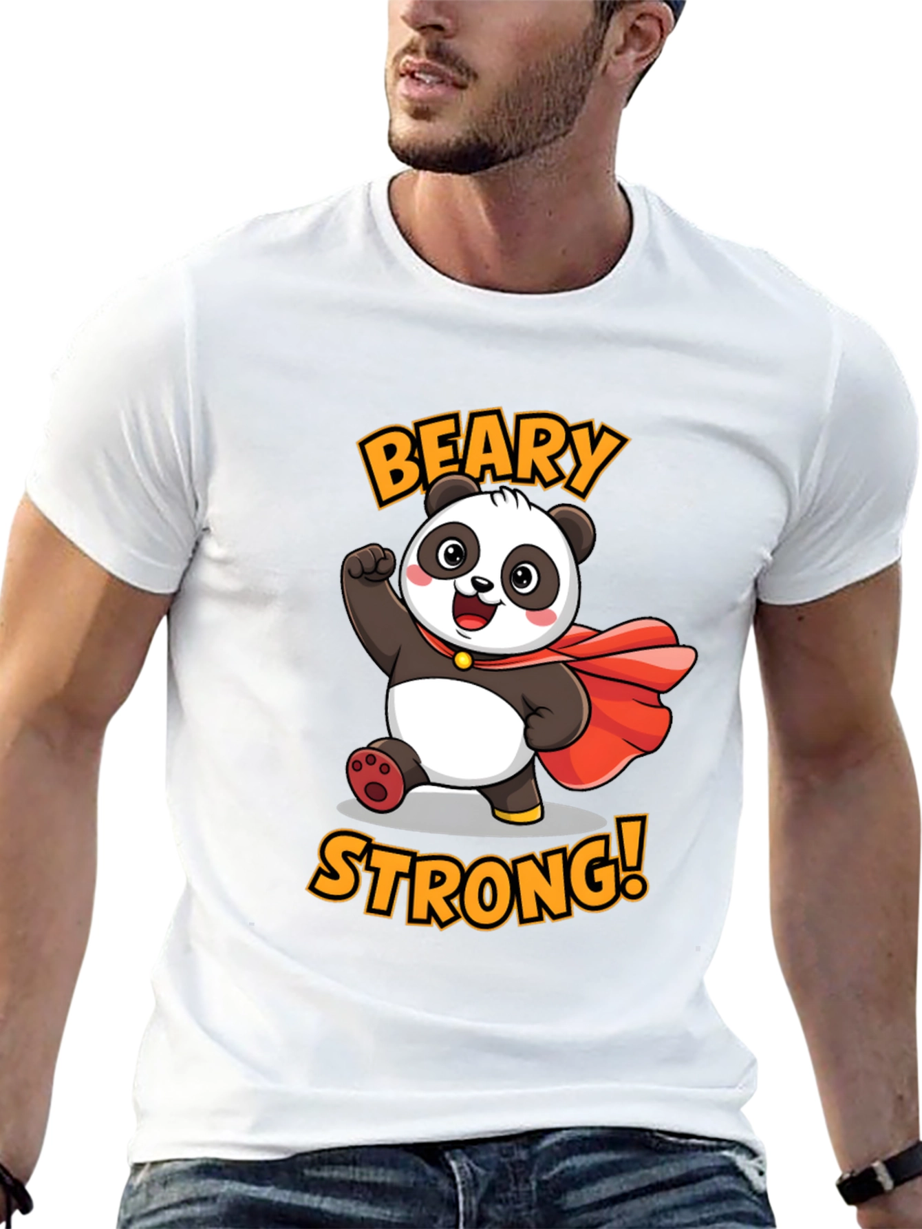 Black Beary Strong Panda Graphic Tee view 13