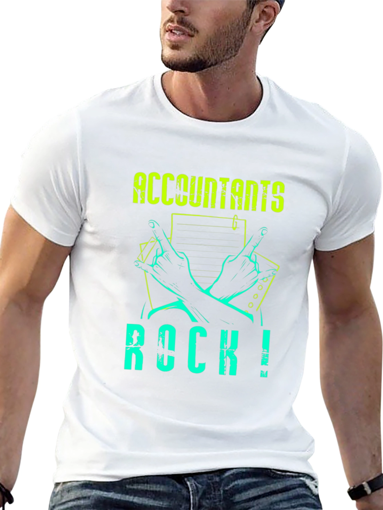 Black Accountants Rock! Graphic Tee - Black view 13