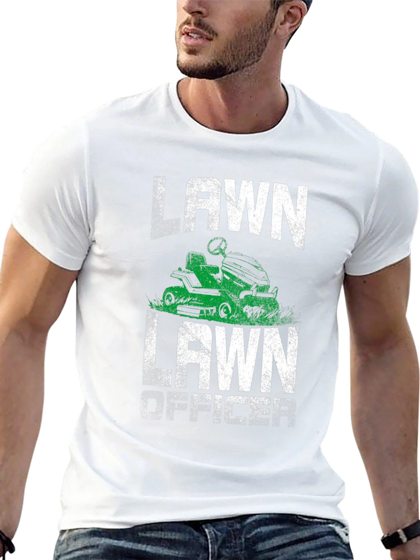 Black Lawn Officer Graphic Tee - Funny Mowing Shirt view 13