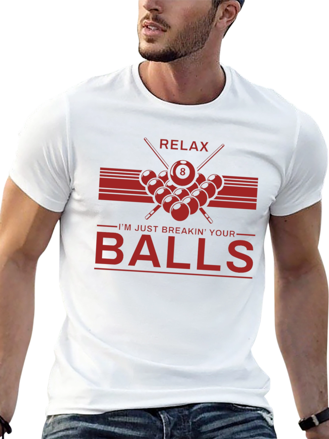 Black Relax Breakin' Balls Graphic Tee - Billiards Shirt view 13