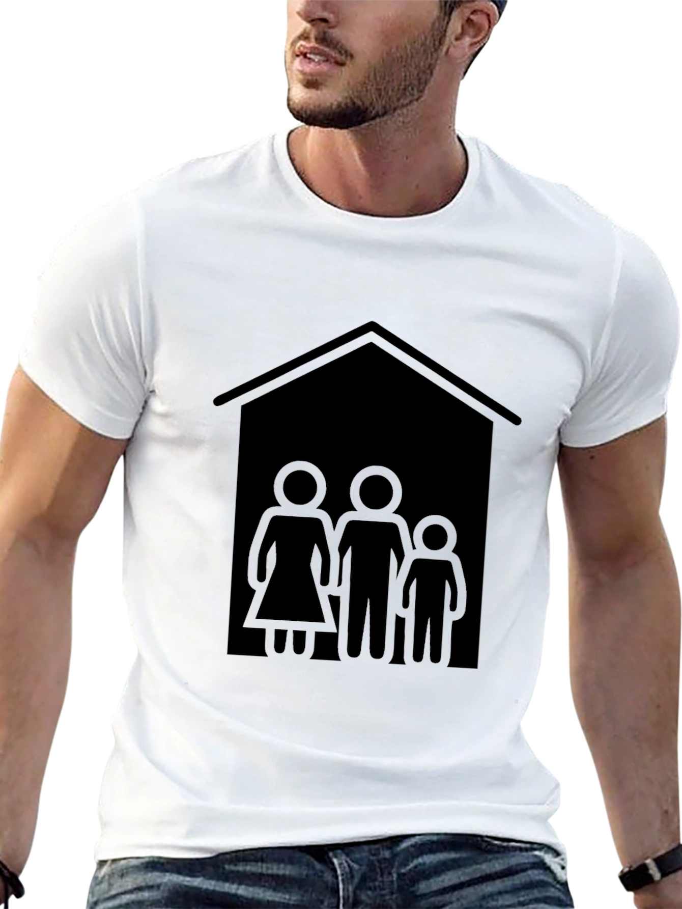 Black Family House T-Shirt - Black Tee view 13