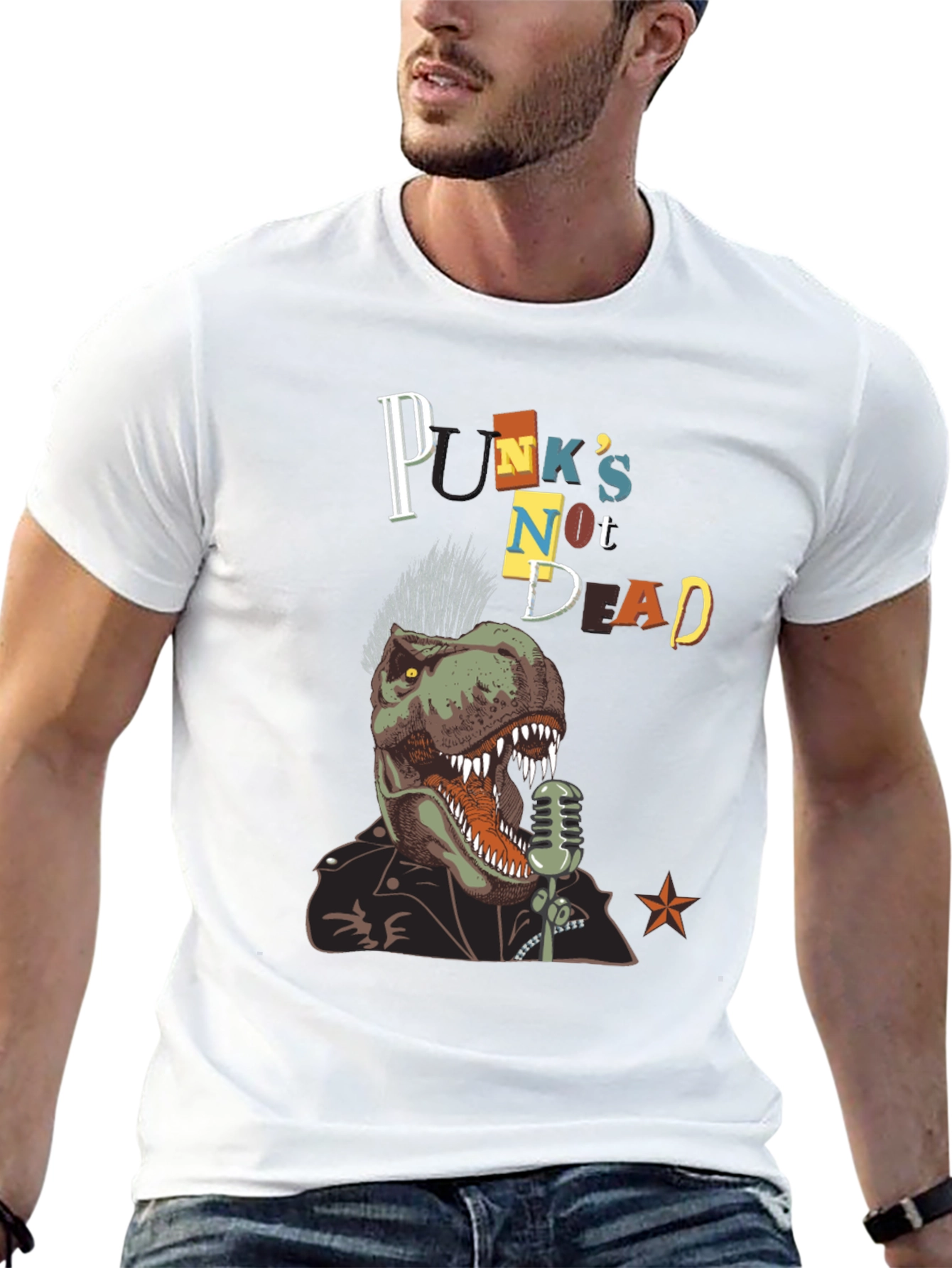 Black Punk Dino T-Shirt view 13