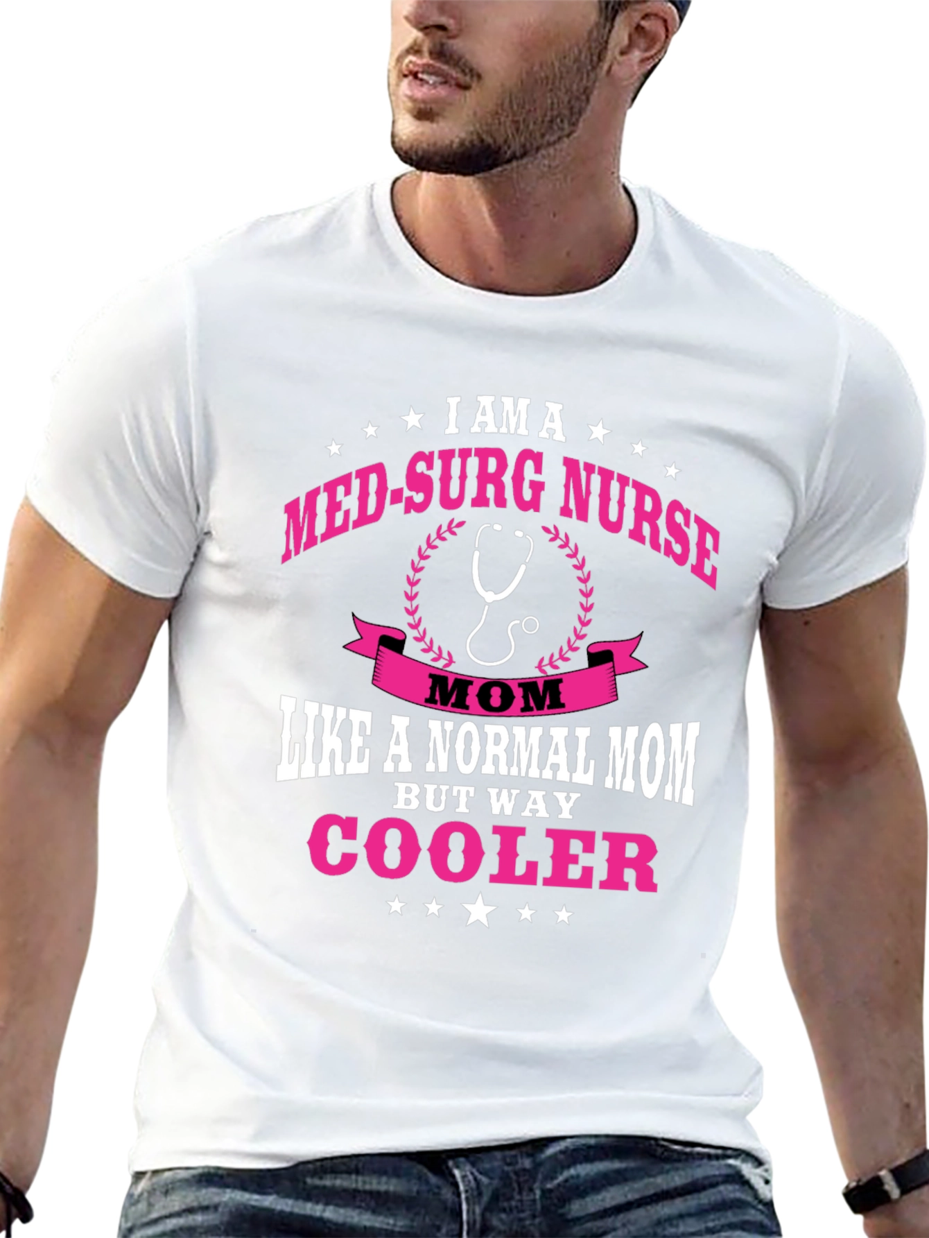 Black Med-Surg Nurse Mom T-Shirt - Way Cooler Nurse Tee view 13