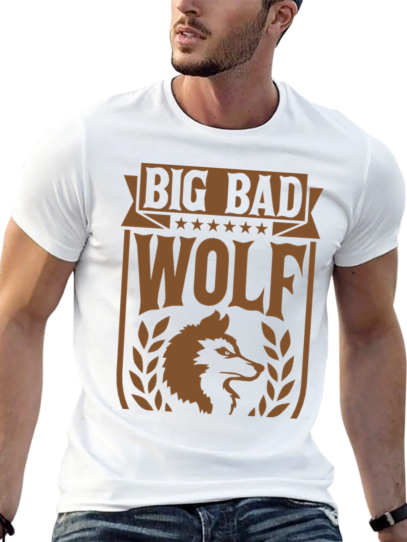 Black Big Bad Wolf Graphic Tee - Men's Black T-Shirt view 13